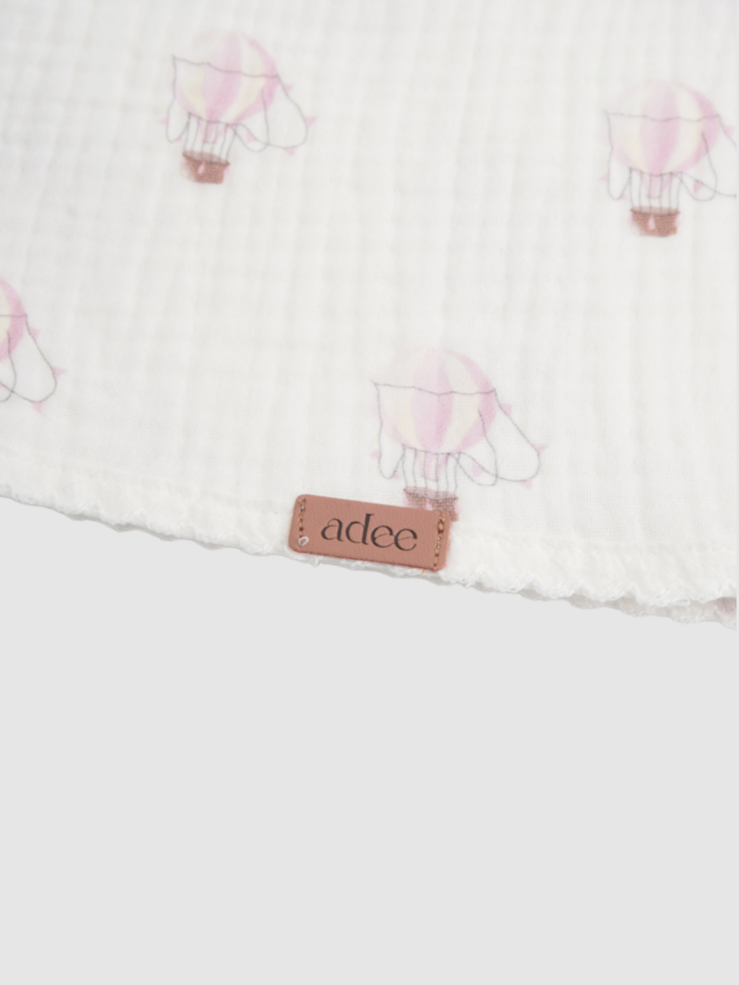 Pink balloon blanket with lace for girls Adee receiving blanket