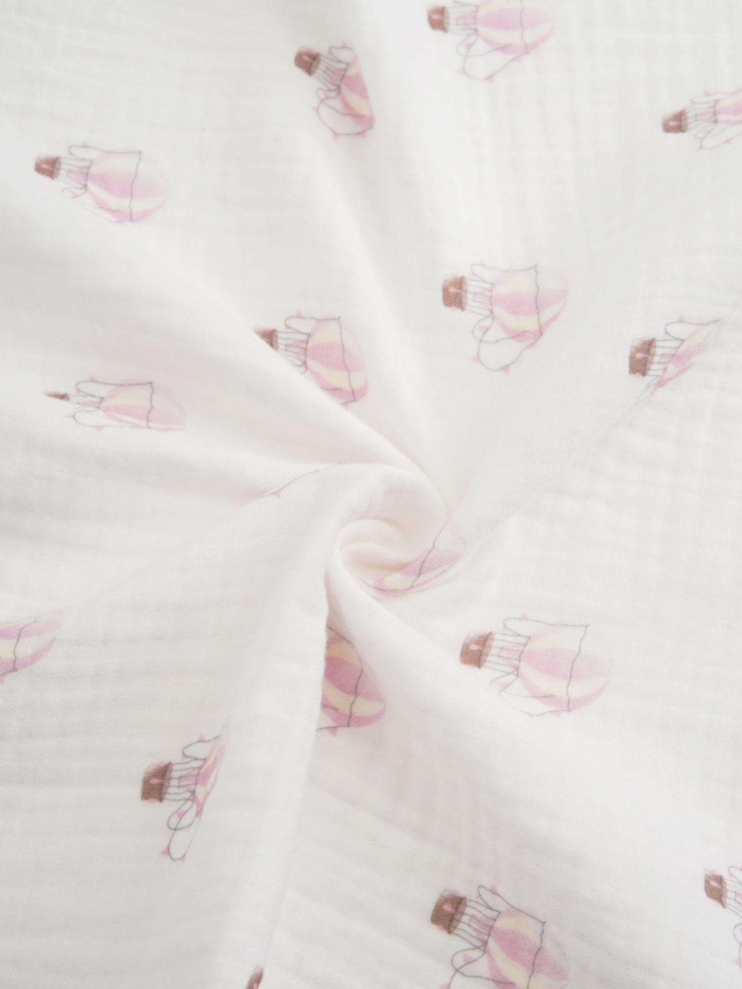 Adee pink balloon pattern receiving blanket for girls; swaddle-style baby blanket