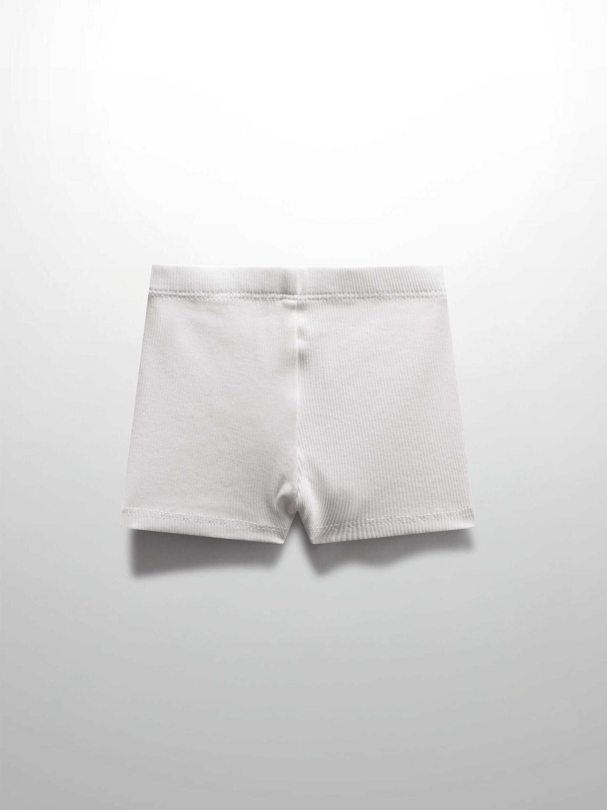 Biker shorts Adee, white thin ribbed fabric, unisex basics