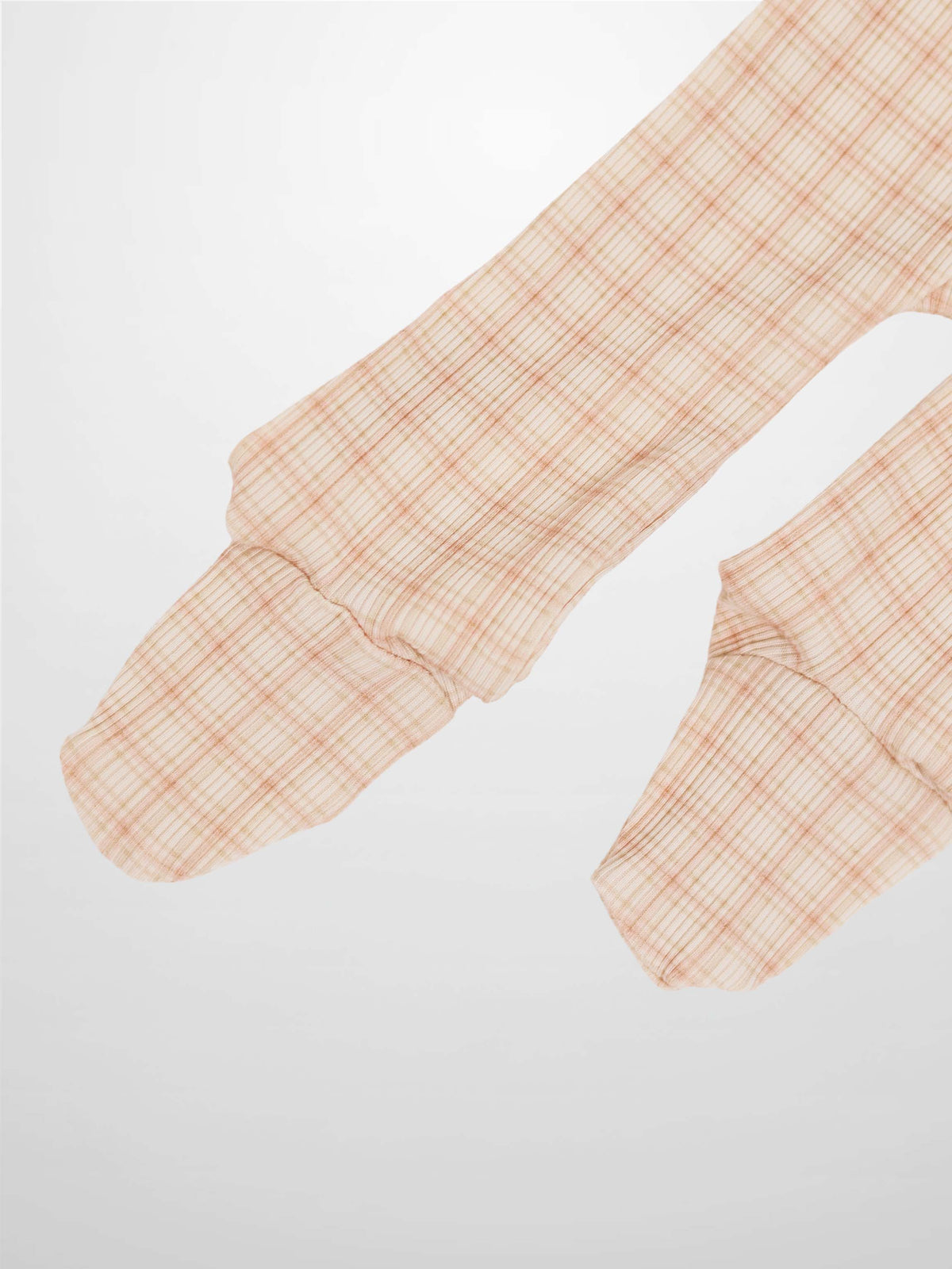 Girls Stretchies Oatmeal Grid Pink by Adee, pink plaid knit sleeves