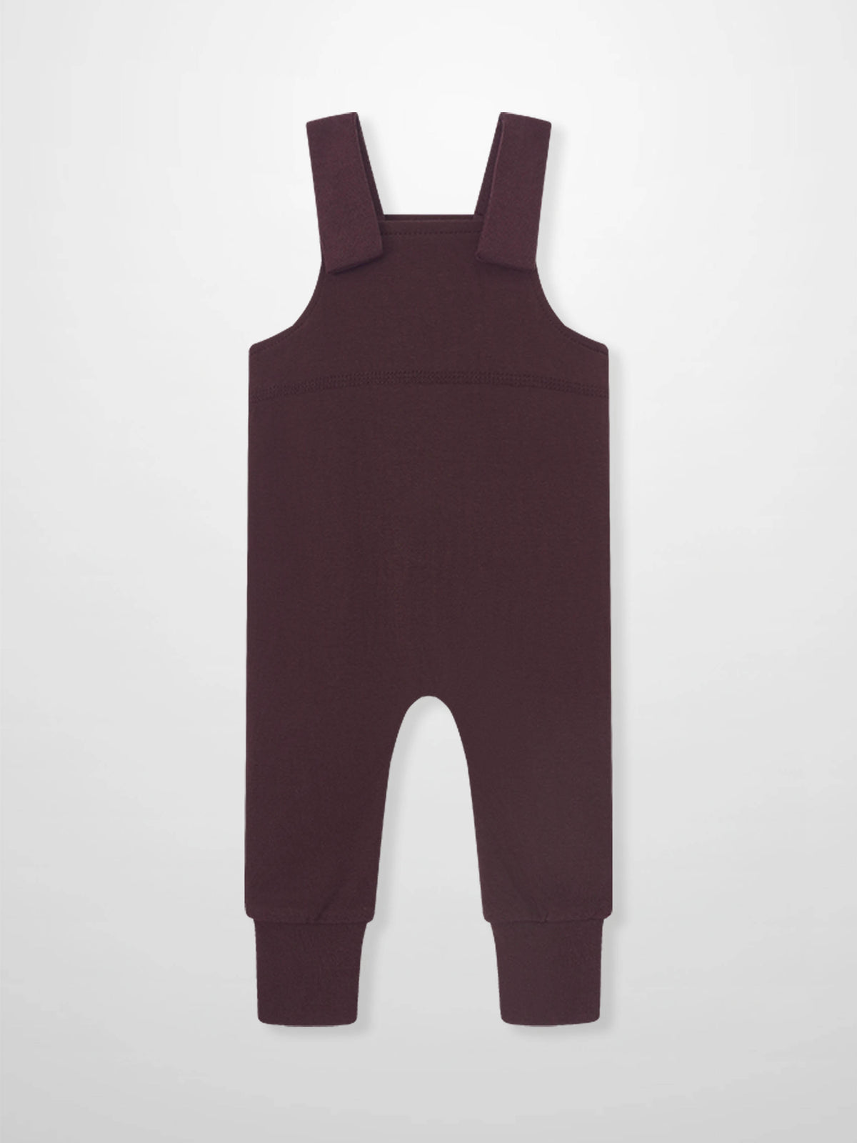 Non Ribbed Overalls Burgundy, unisex basics with wide shoulder straps