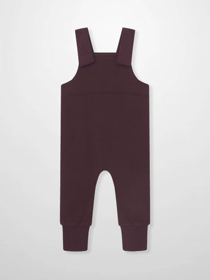 Non Ribbed Overalls Burgundy, unisex basics with wide shoulder straps