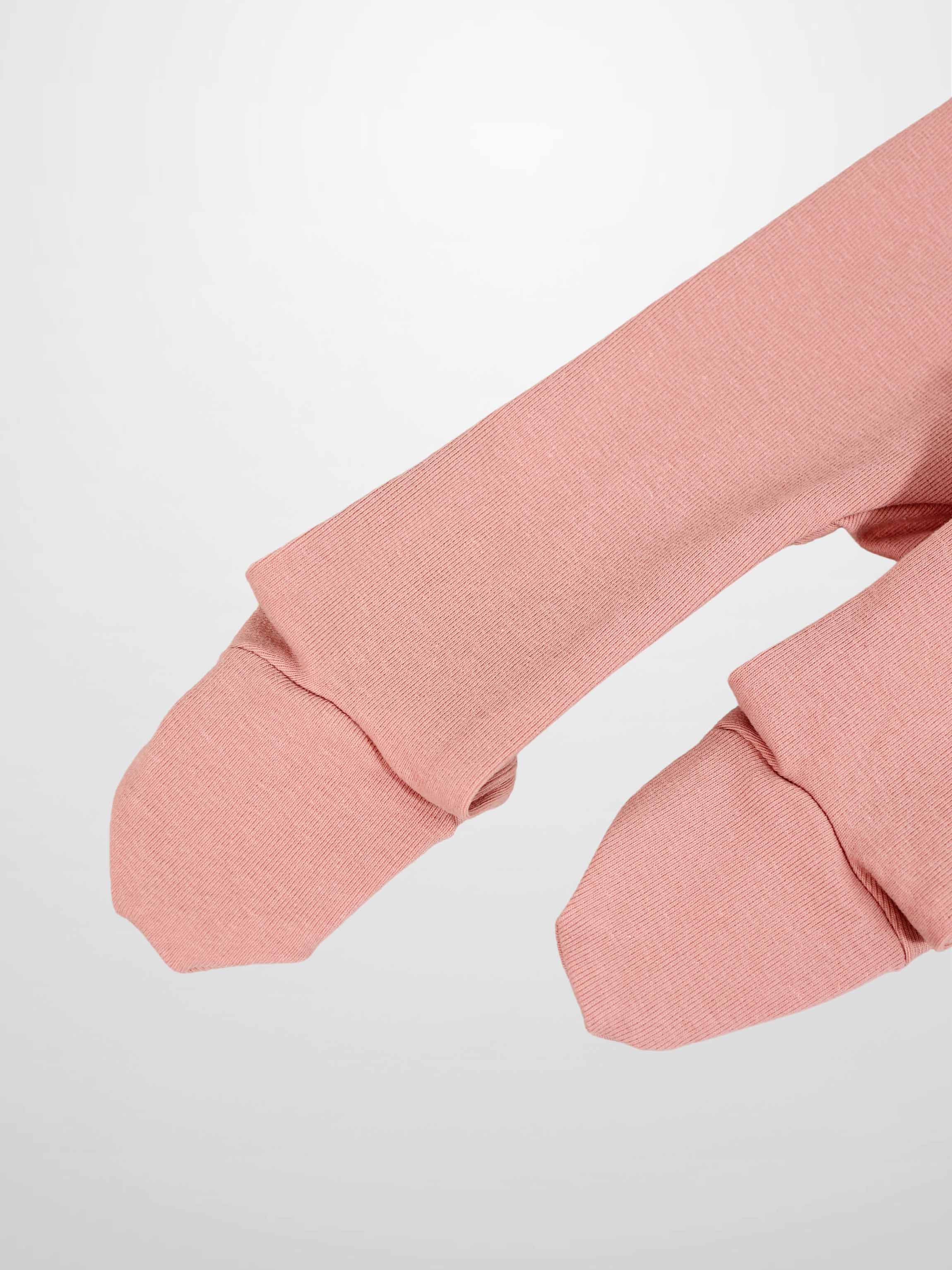 Pink Bow Stretchy with Lace Girls Stretchies in dark pink ribbed knit fabric