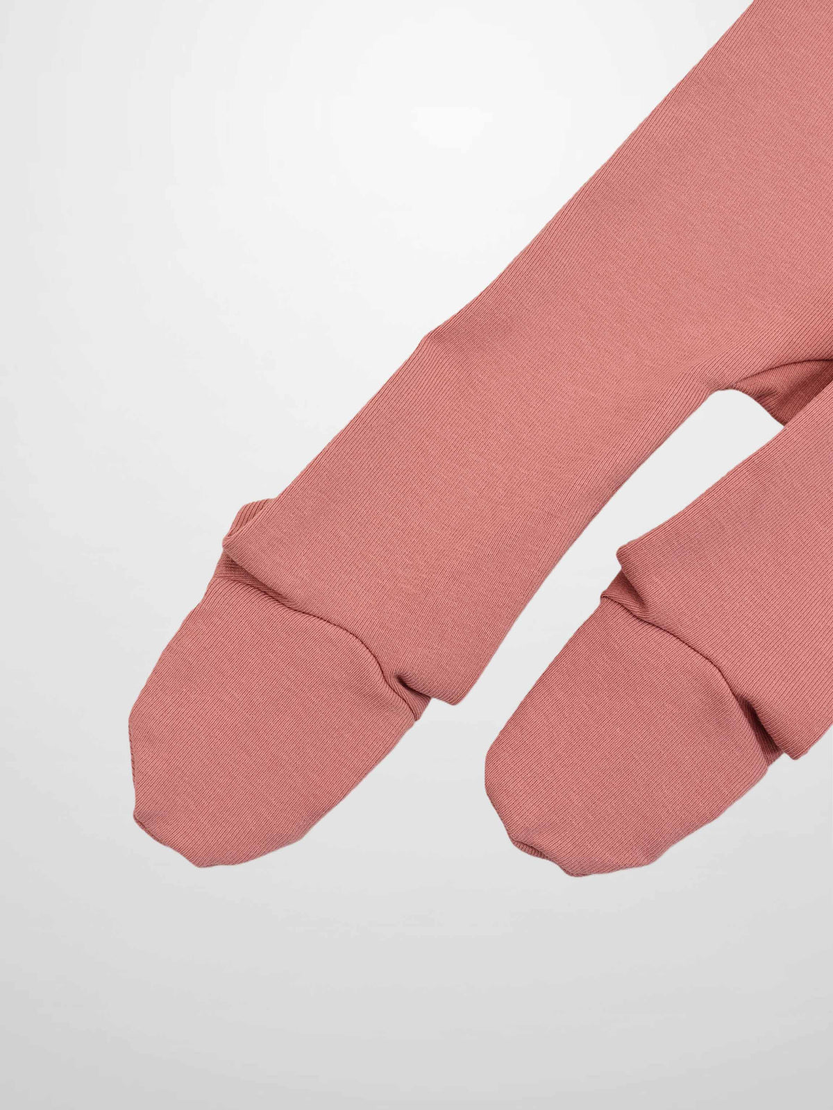 Cherry Frame Stretchy girls jumpsuit sleeves in muted pink ribbed knit fabric