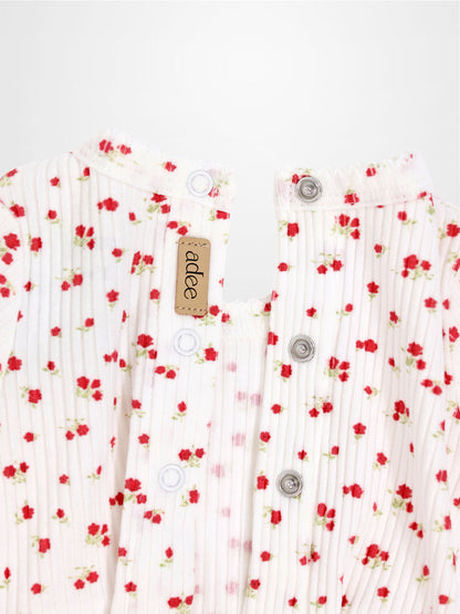 Red Flower Stretchy girls&