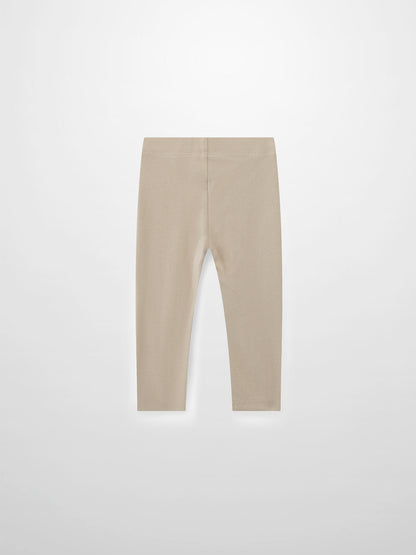 Non Ribbed Leggings - Taupe