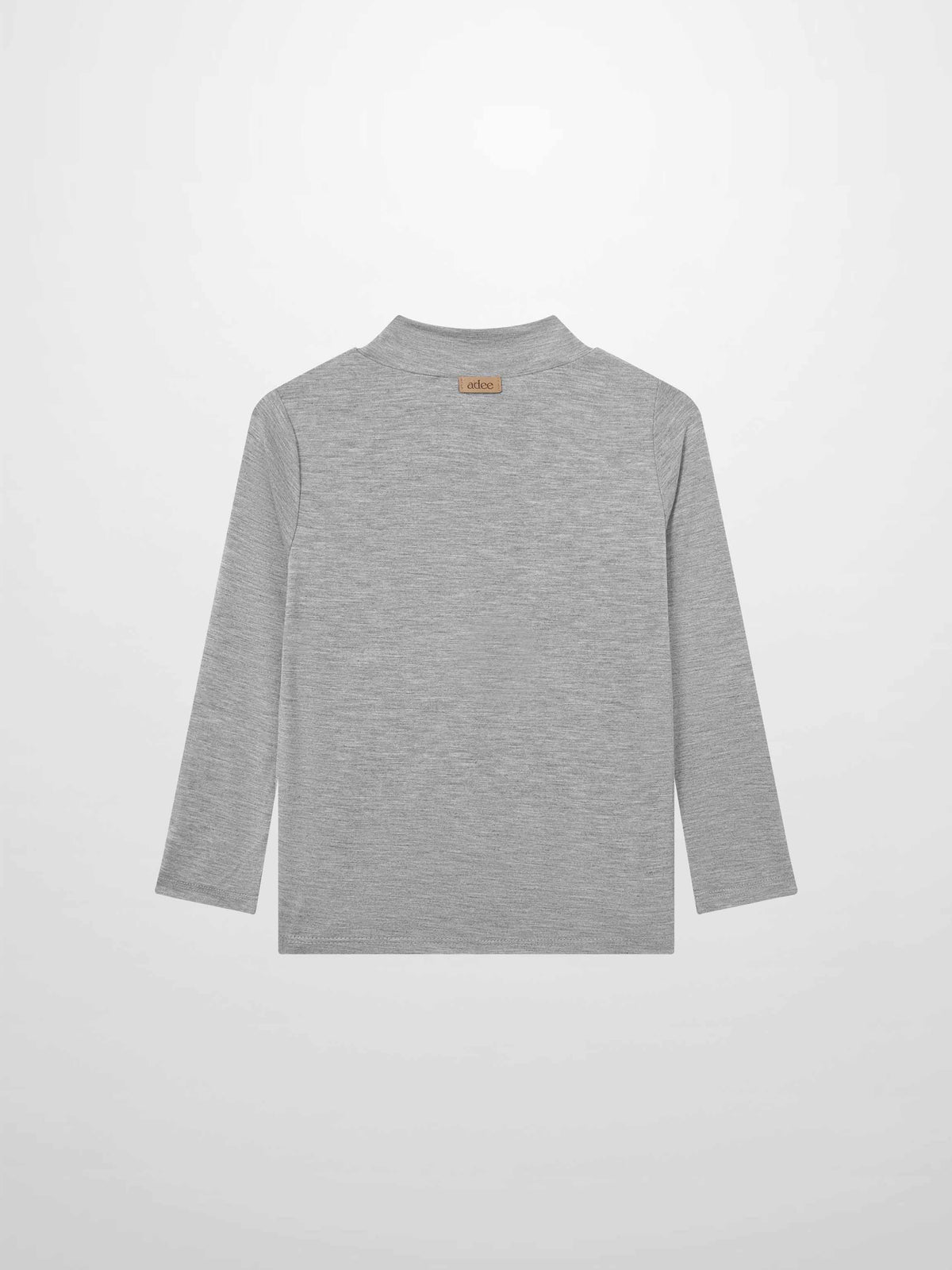 Adee grey modal mock-neck girls T-shirt, dressy long-sleeve top