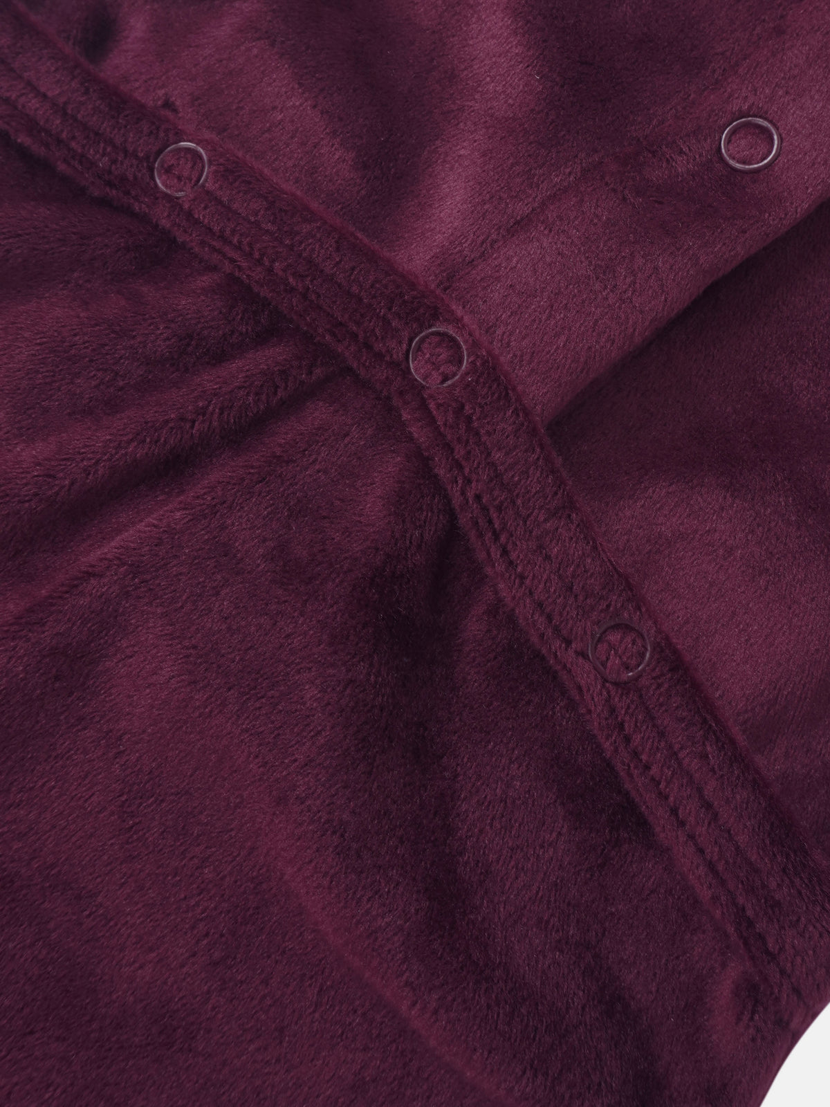 Embroidered Bear Stretchy Burgundy girls fleece Stretchies by Adee with snap closures