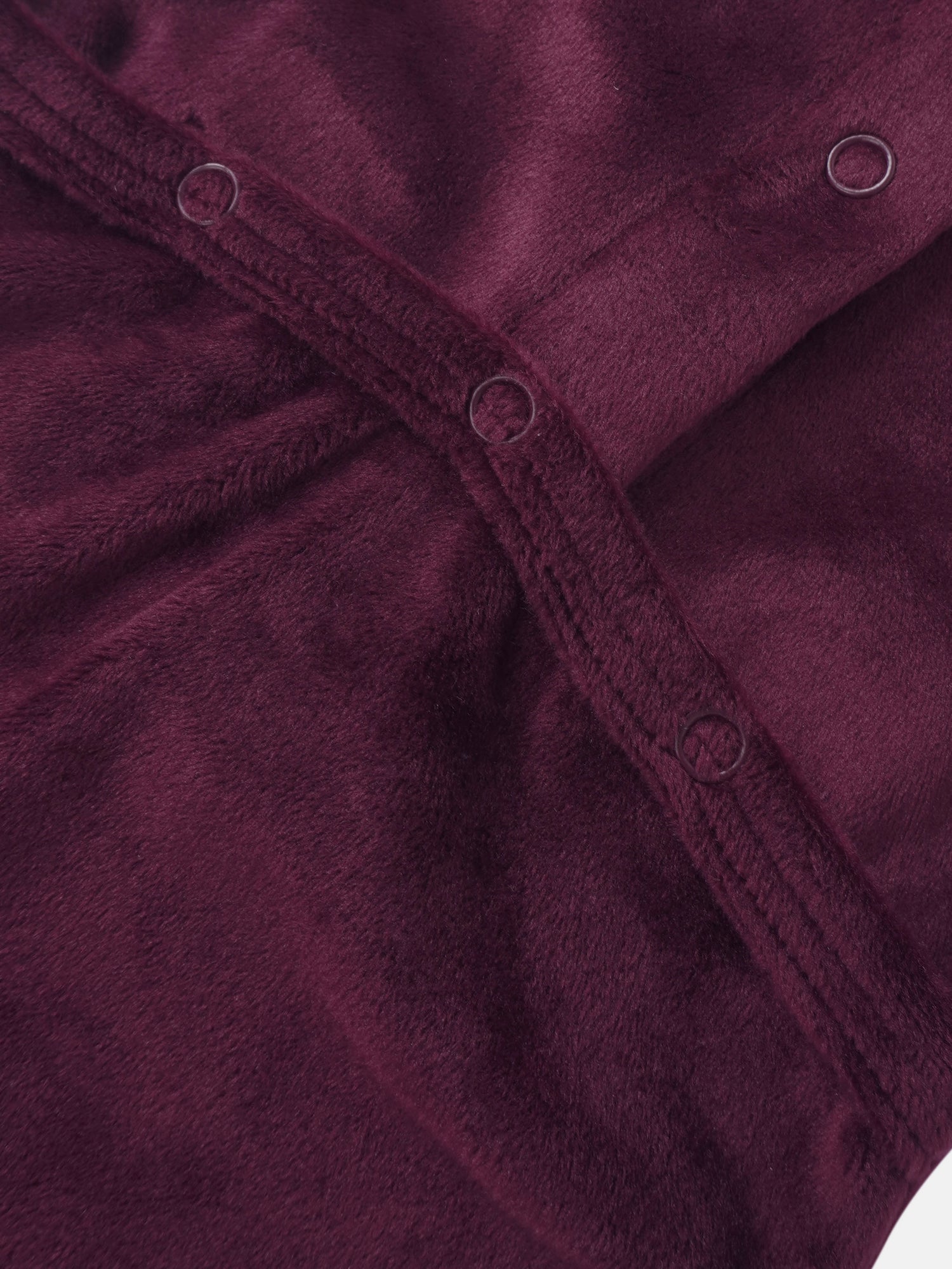 Embroidered Bear Stretchy Burgundy girls fleece Stretchies by Adee with snap closures