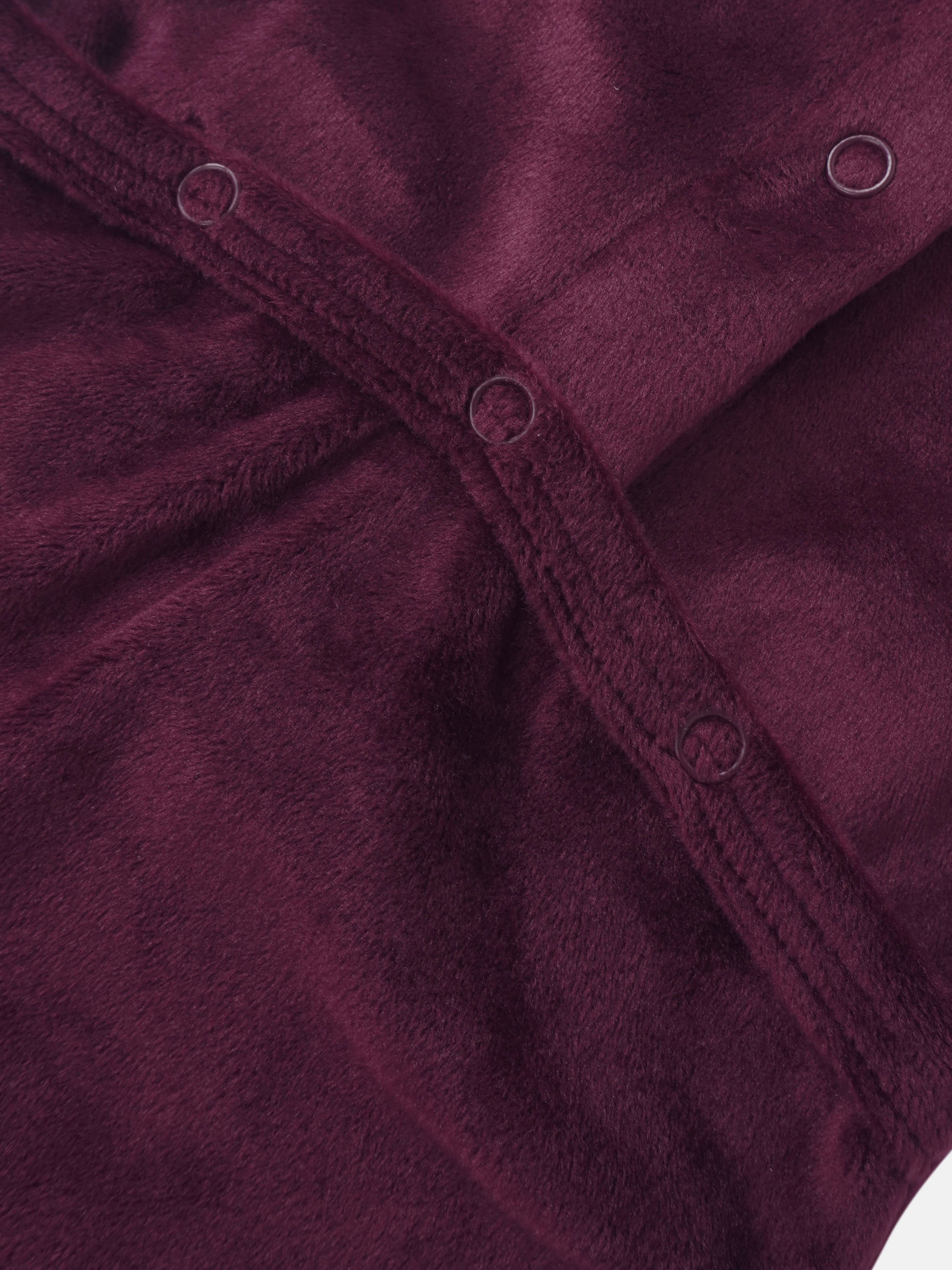 Embroidered Bear Stretchy Burgundy girls fleece Stretchies by Adee with snap closures