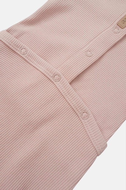 Legacy Stitch Stretchy light pink ribbed knit for girls with front snap placket by Adee