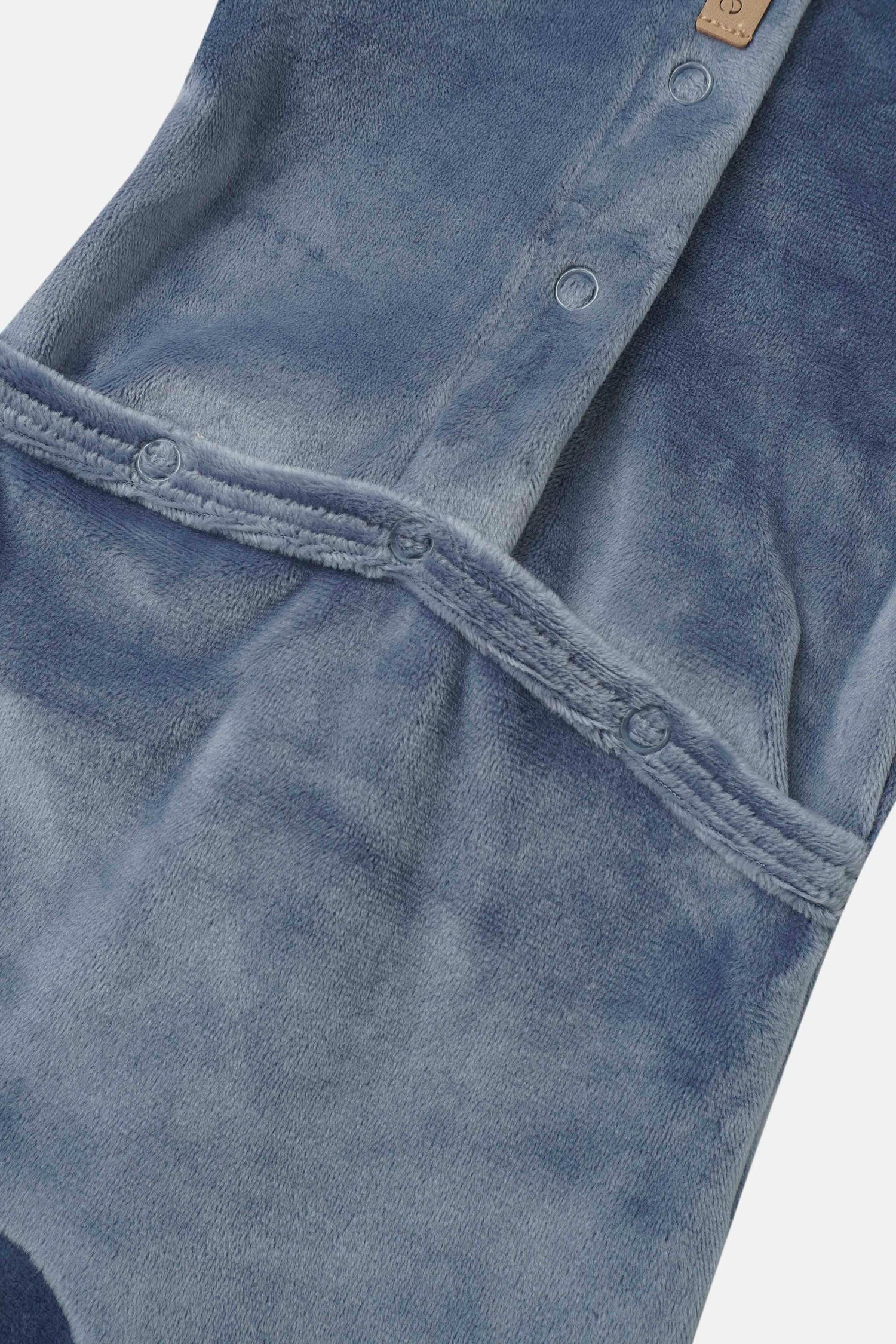 Baby Lamb Stretchy Boys Stretchies by Adee in blue velvety plush with snap buttons