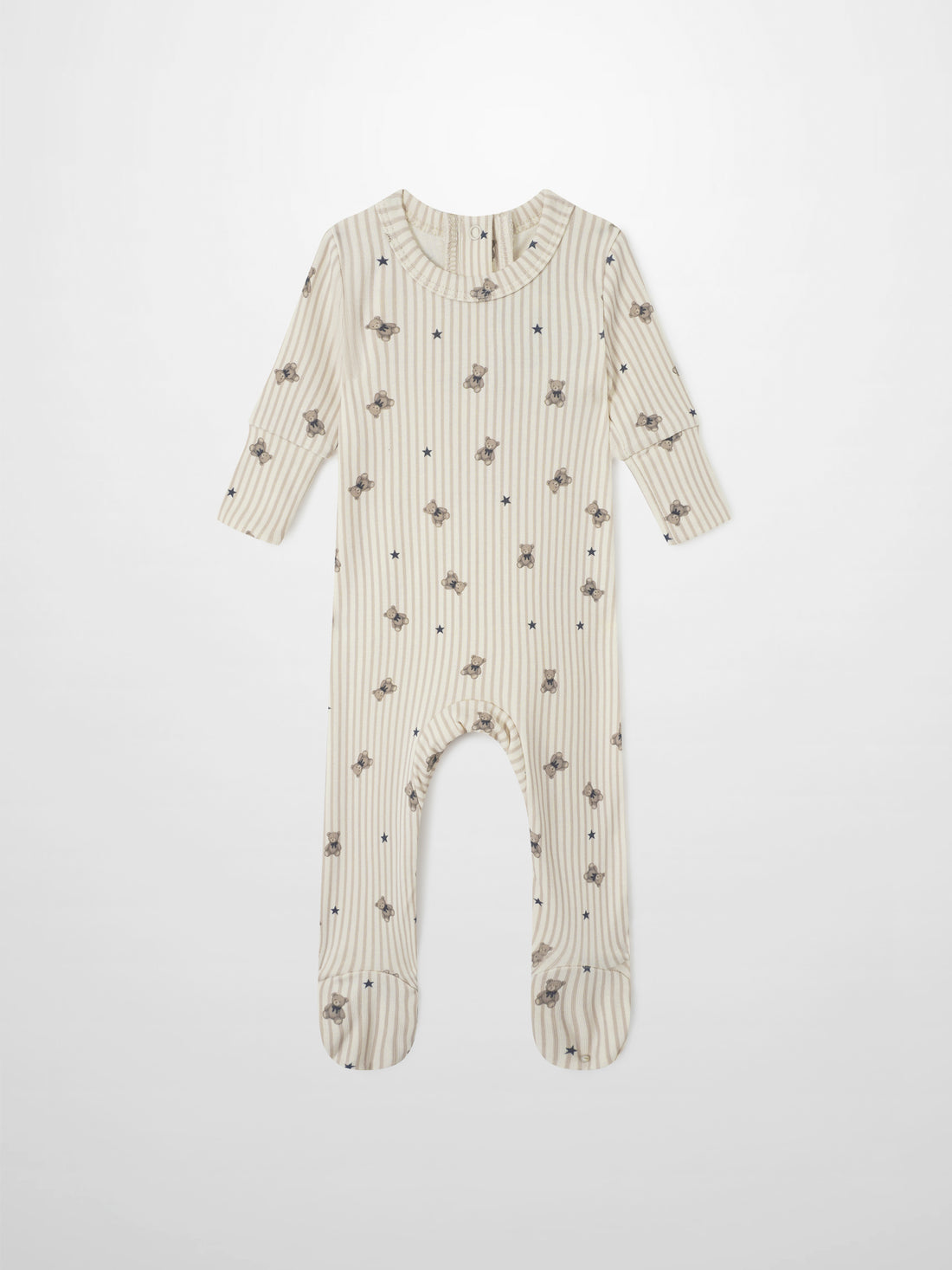 Striped Bear Stretchy by Adee, cream-beige striped boys&