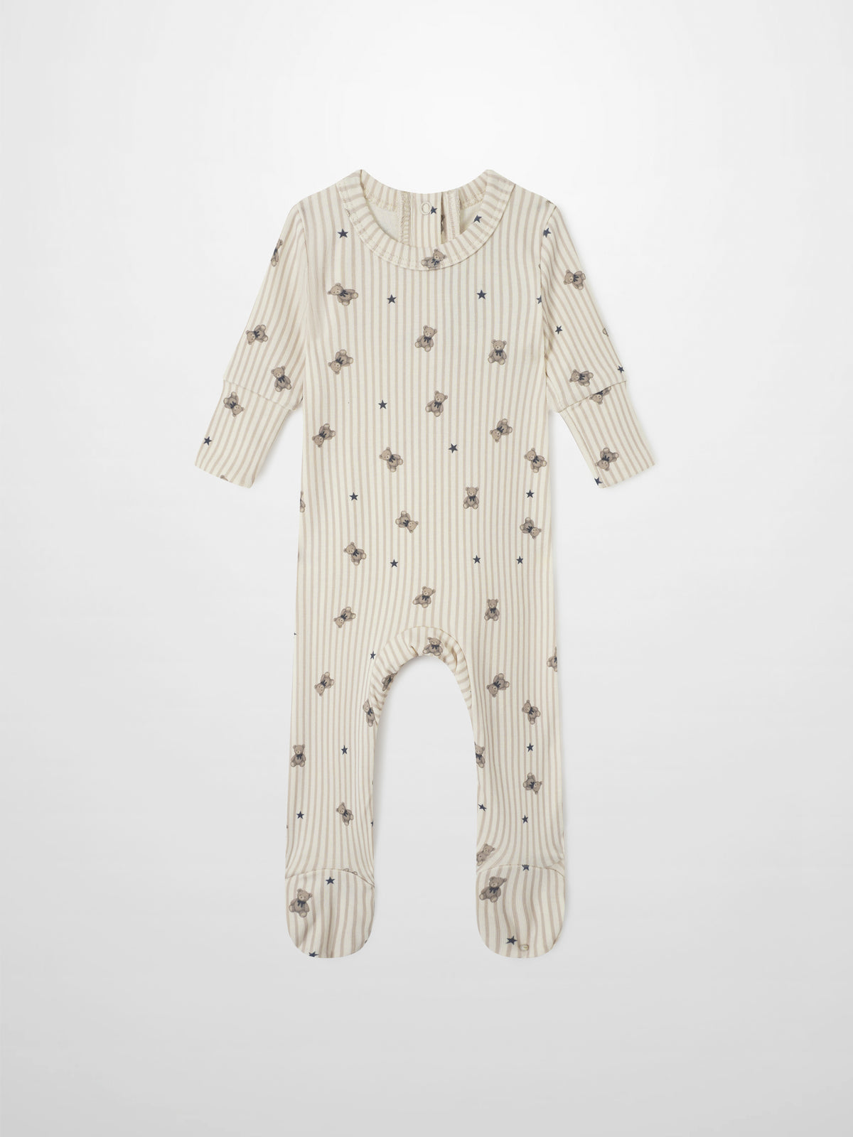 Striped Bear Stretchy by Adee, cream-beige striped boys&