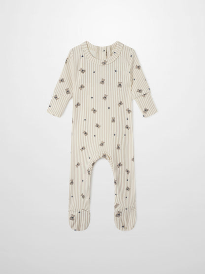 Striped Bear Stretchy by Adee, cream-beige striped boys&