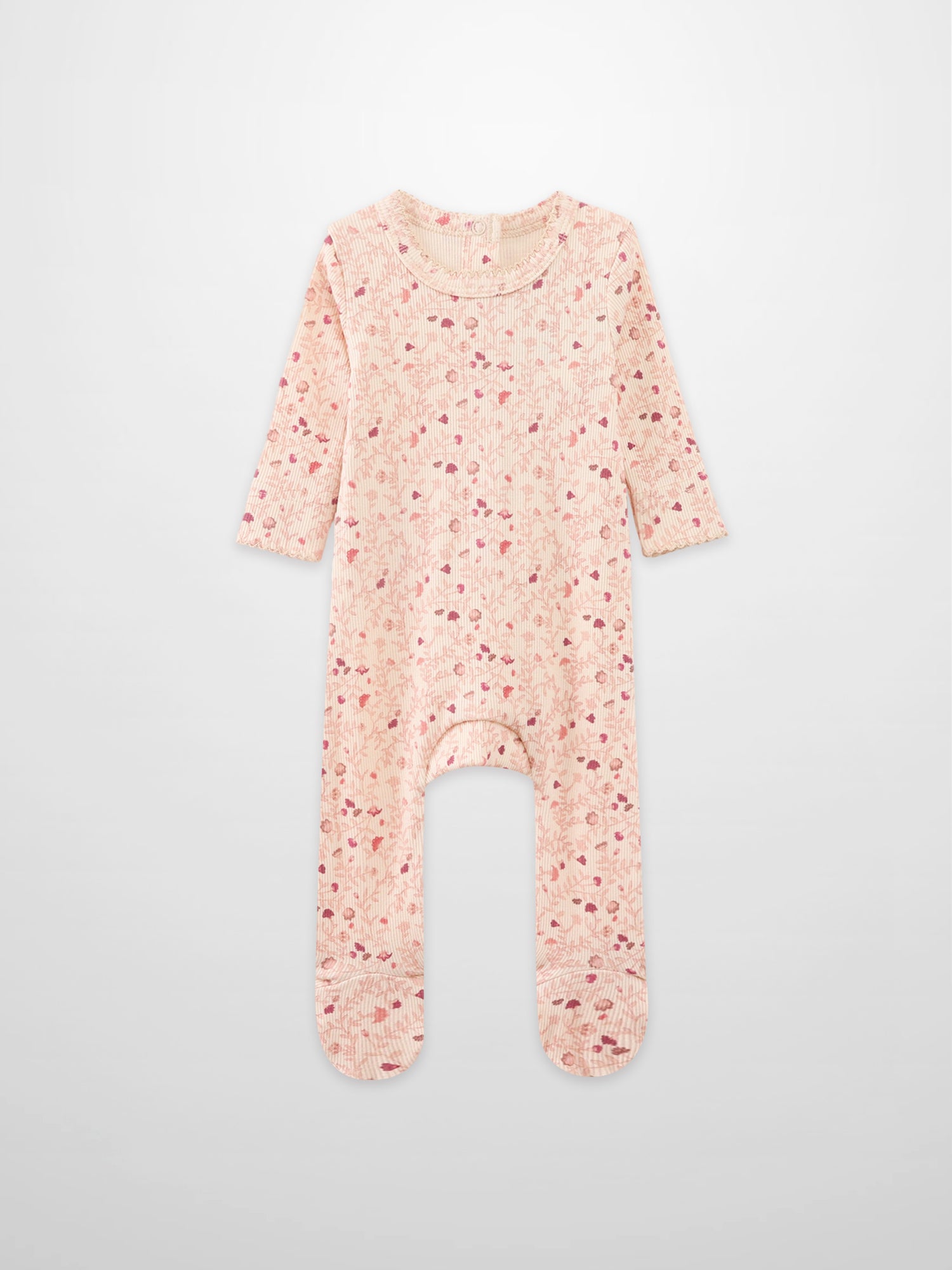 Garden Sprinkles Stretchy pink floral long-sleeve footed girls&