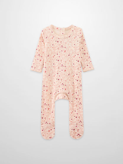 Garden Sprinkles Stretchy pink floral long-sleeve footed girls&