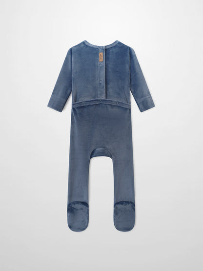 Baby Lamb Stretchy by Adee; blue velour boys&