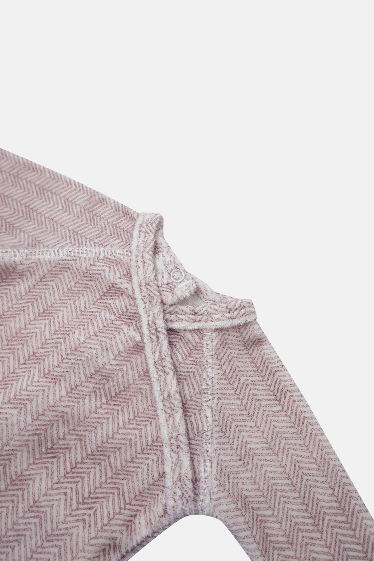 Heritage Herringbone Stretchy - Red girls stretchies; red herringbone fabric with soft white fleece trim at cuff