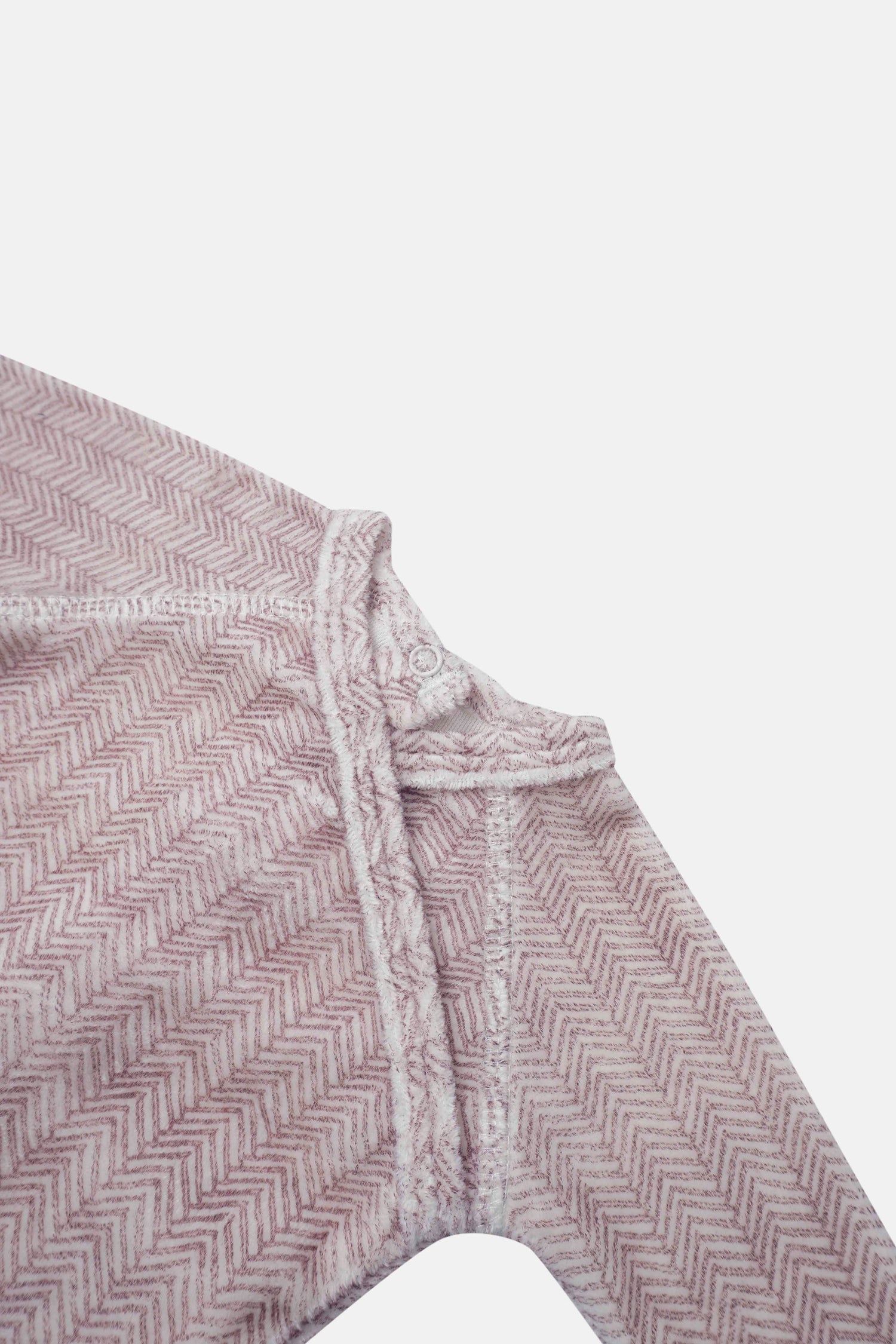 Heritage Herringbone Stretchy - Red girls stretchies; red herringbone fabric with soft white fleece trim at cuff