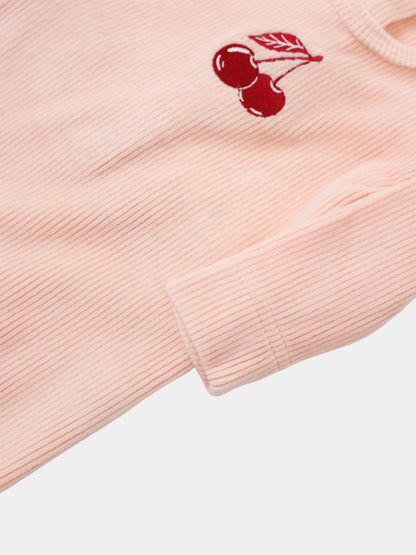 Embroidered Cherry Stretchy girls&