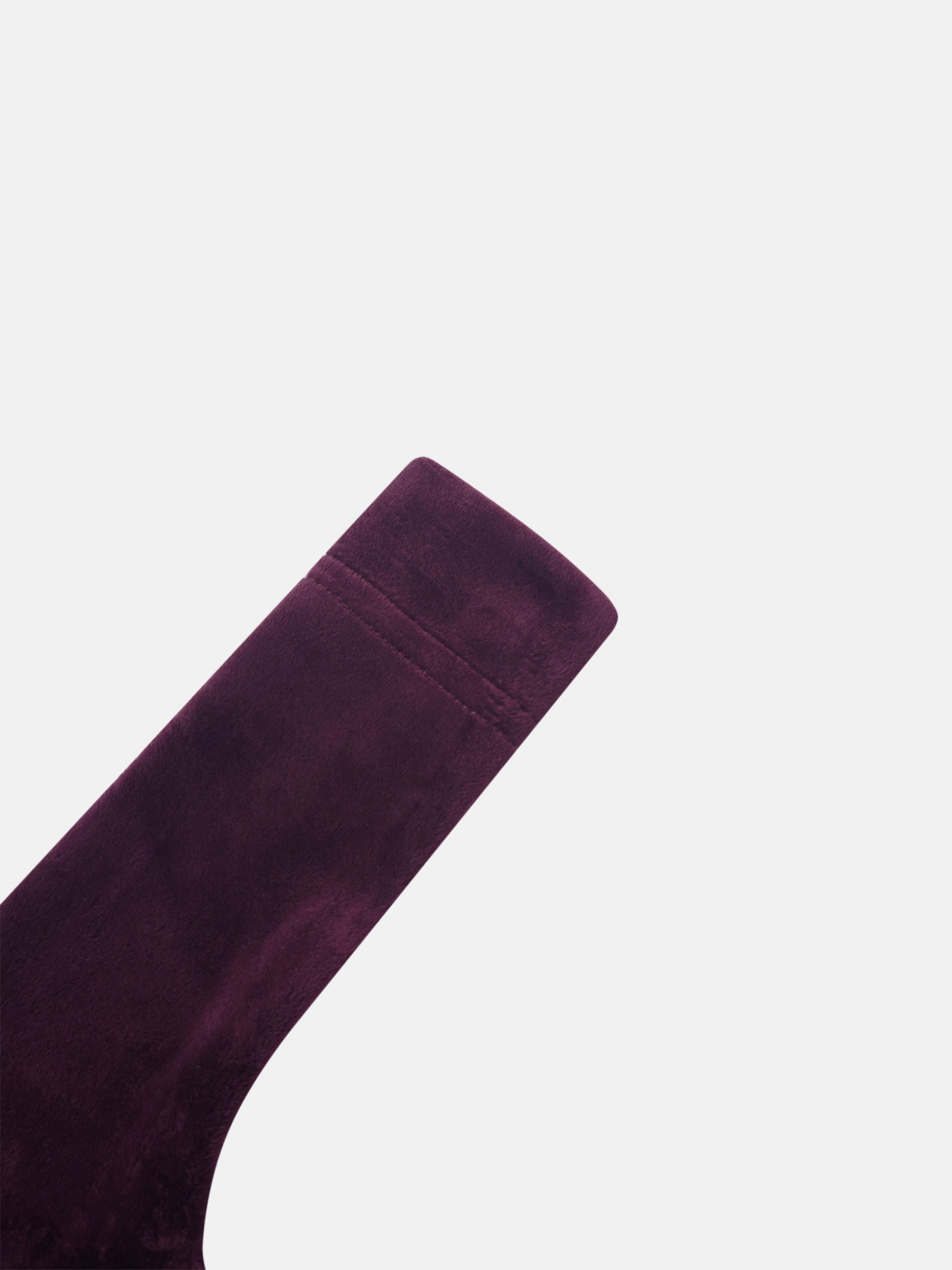 Embroidered Bear Stretchy burgundy velvet girls’ sleeve with cuff detail