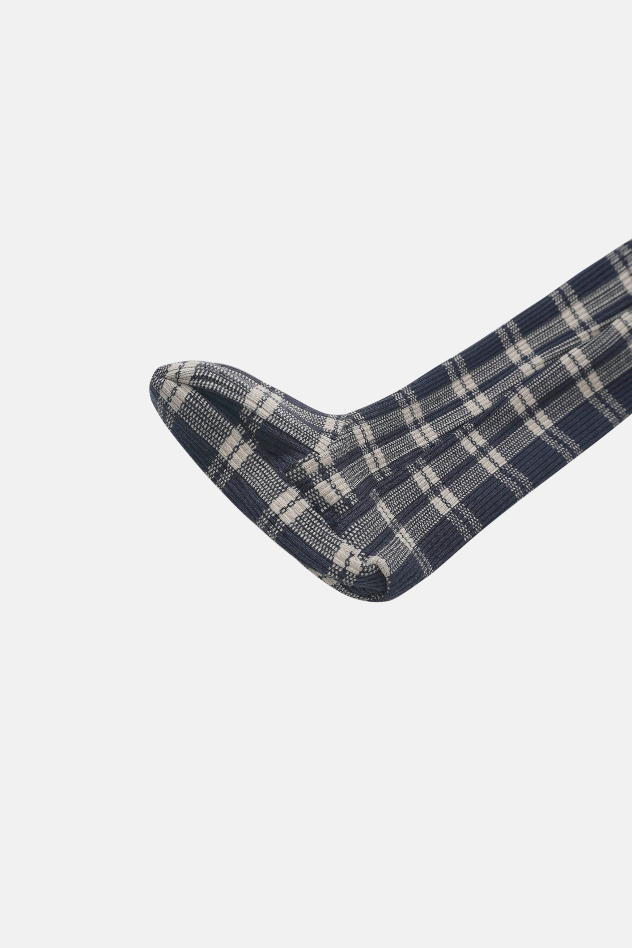Navy plaid boys layette set by Adee, fabric with navy and cream checks