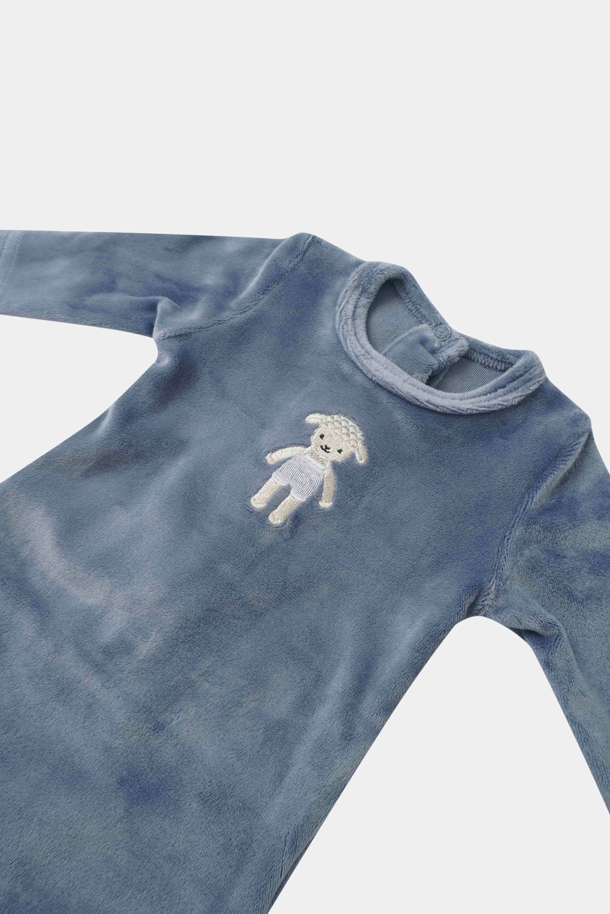 Baby Lamb Stretchy by Adee, blue velour boys&