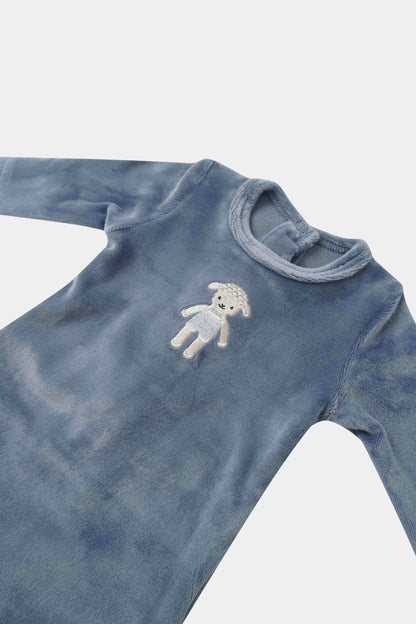Baby Lamb Stretchy by Adee, blue velour boys&