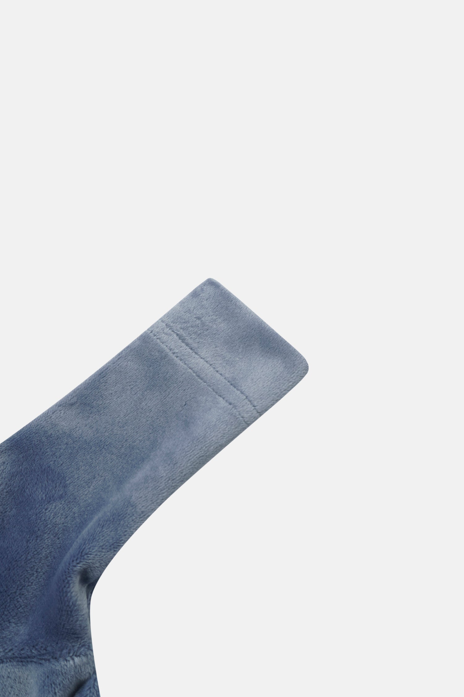 Baby Lamb Stretchy blue soft velour fabric close-up