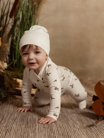 Wide Ribbed Beanie - White