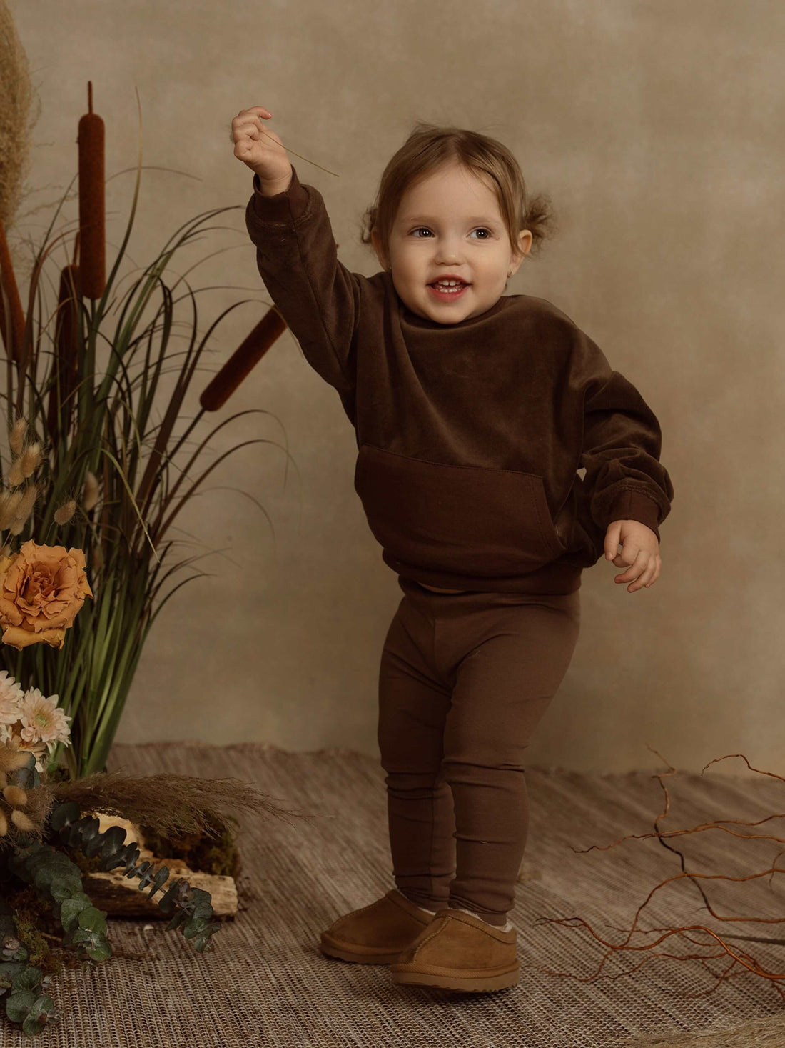 Velour Pocket Set- Brown