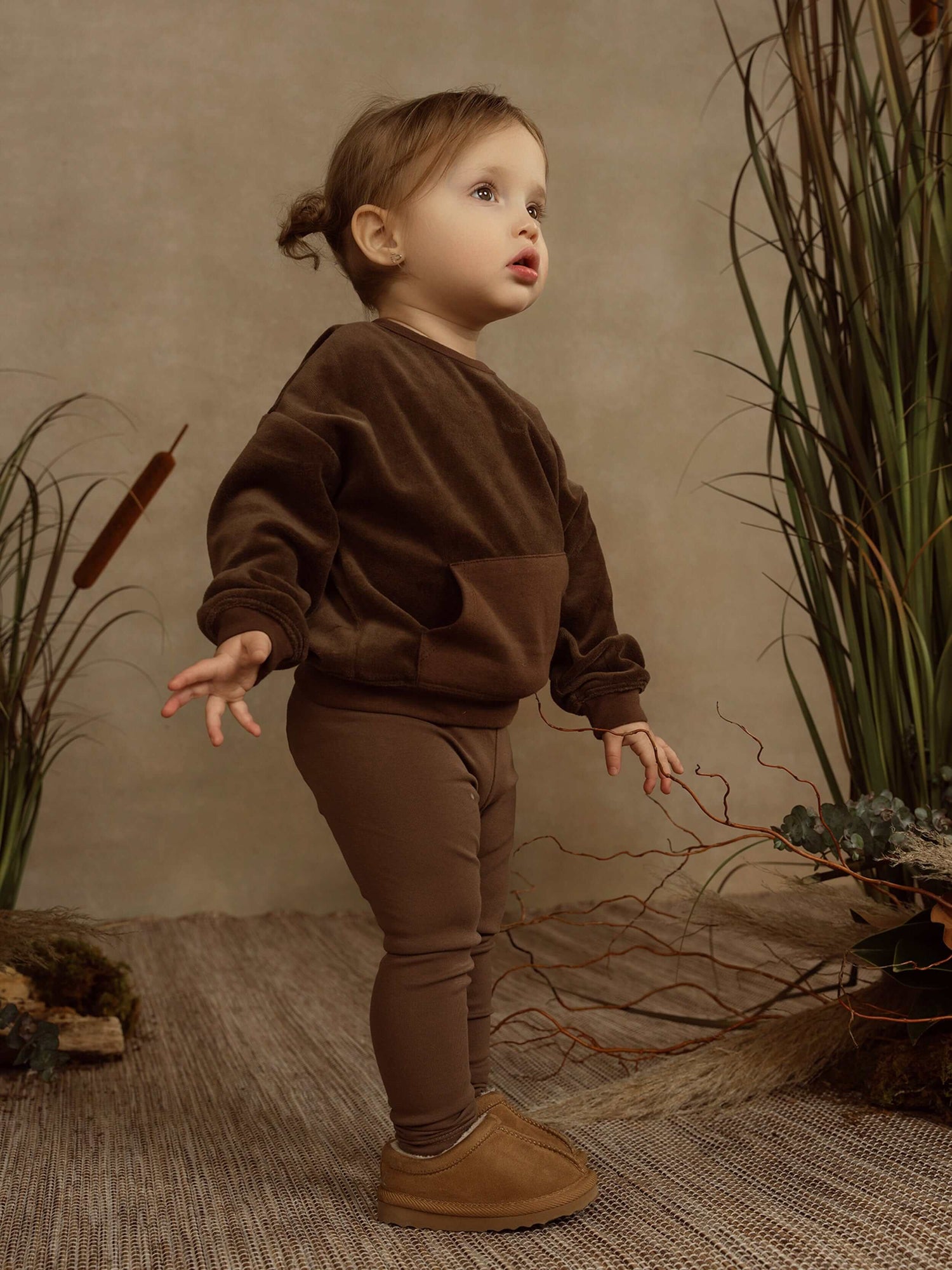 Velour Pocket Set- Brown