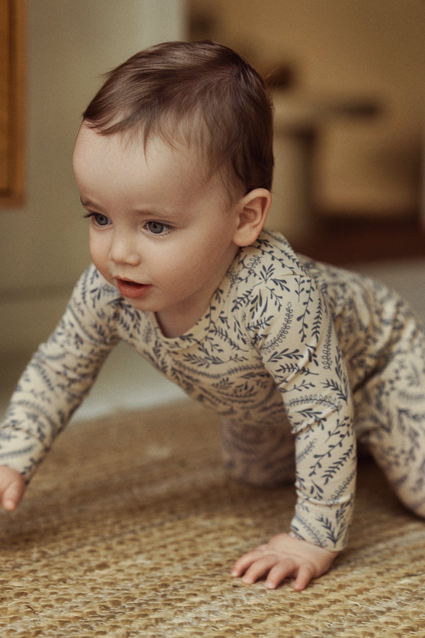 Paisley Print Stretchy-Blue