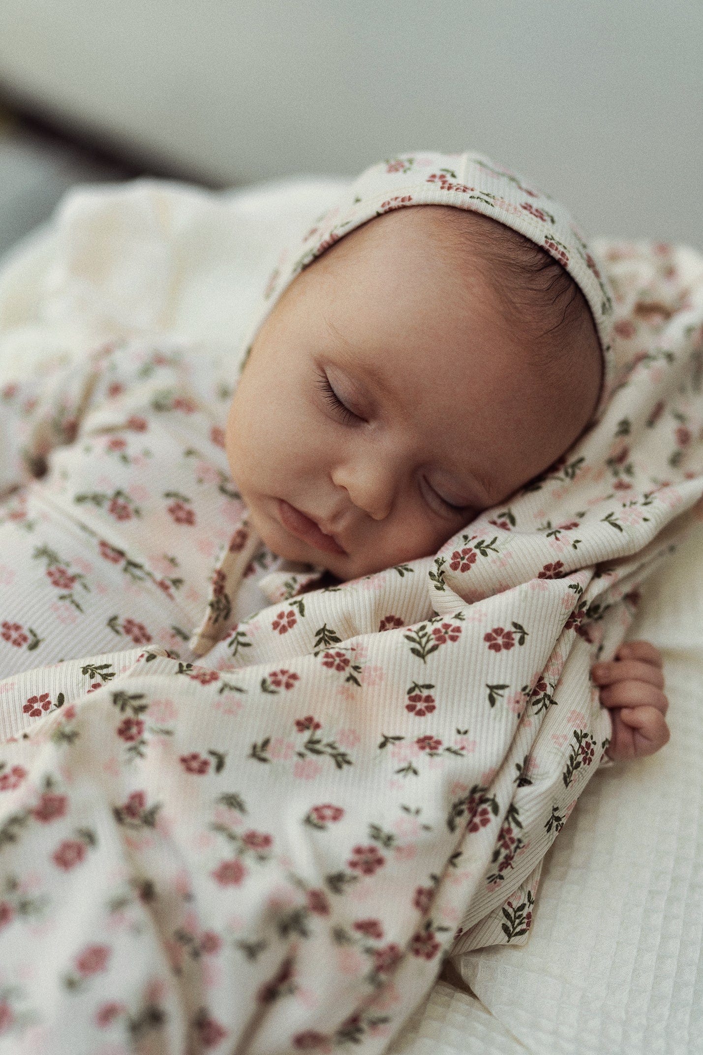 Garden Print Bonnet-Pink