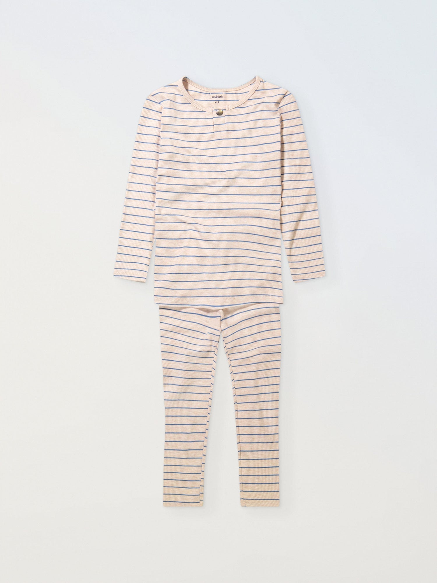 One Snap Pajama- Blue/Tan