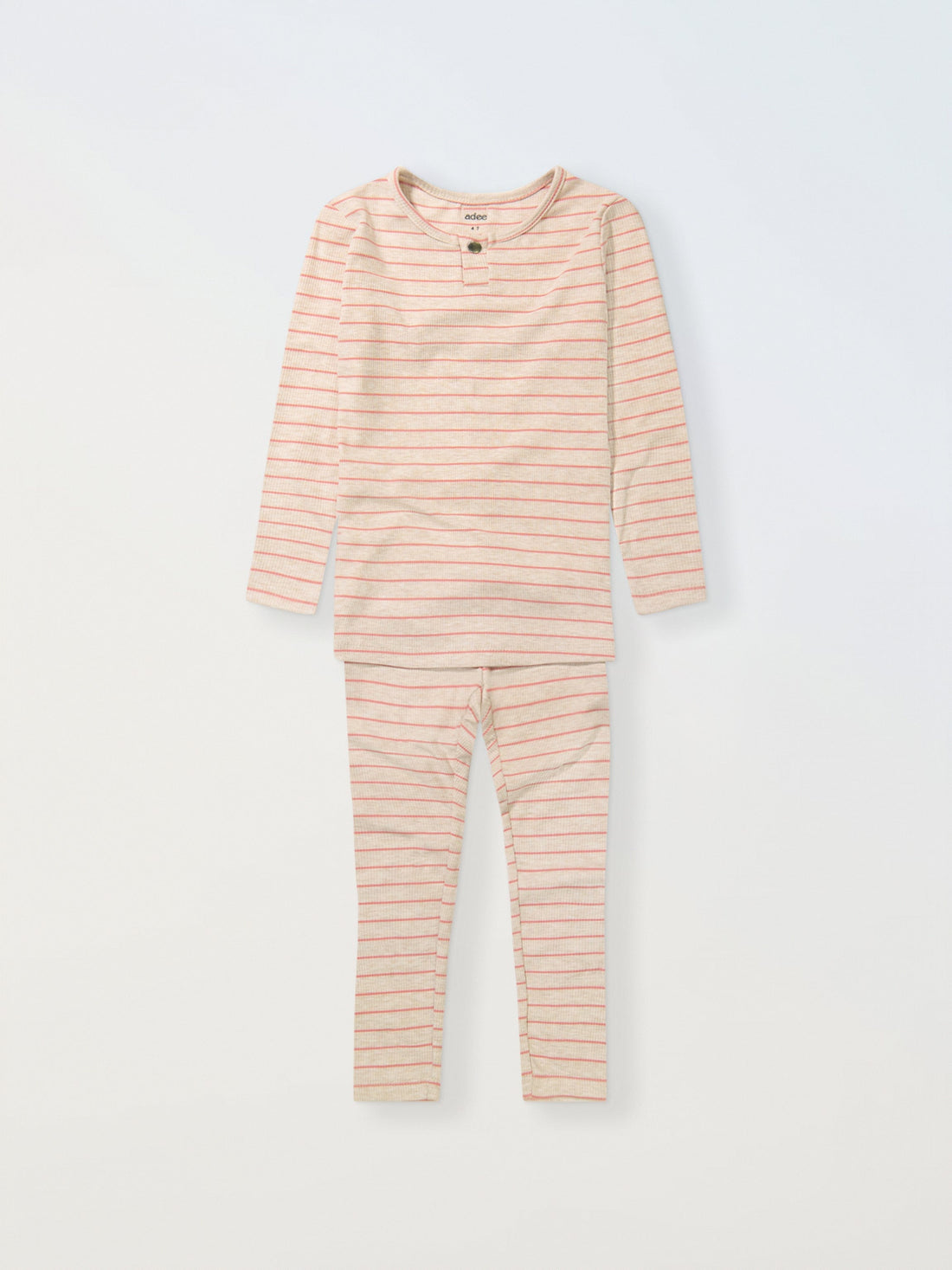 One Snap Pajama - Pink/Tan