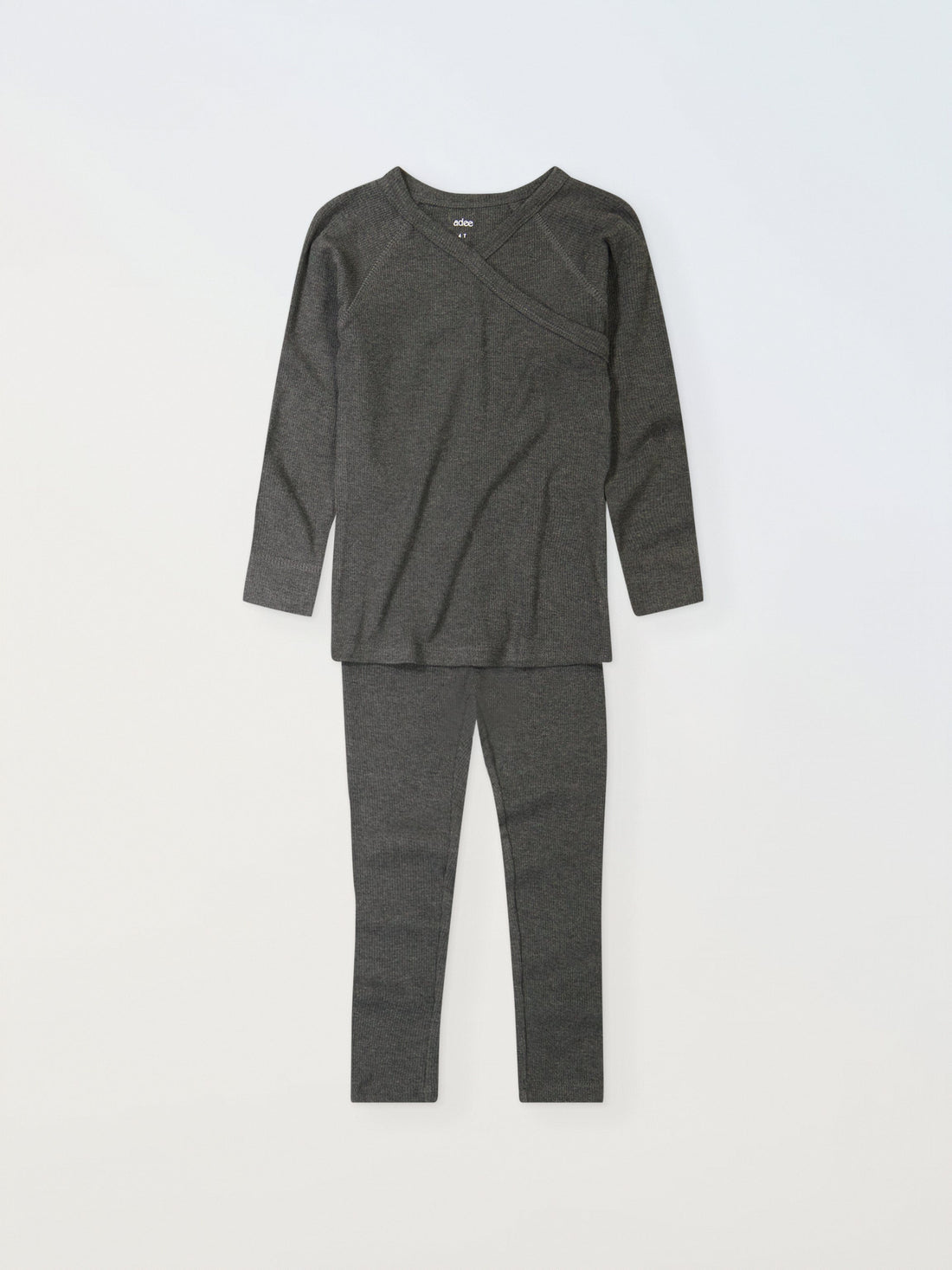 Crossover Thin Ribbed Pajama - Grey