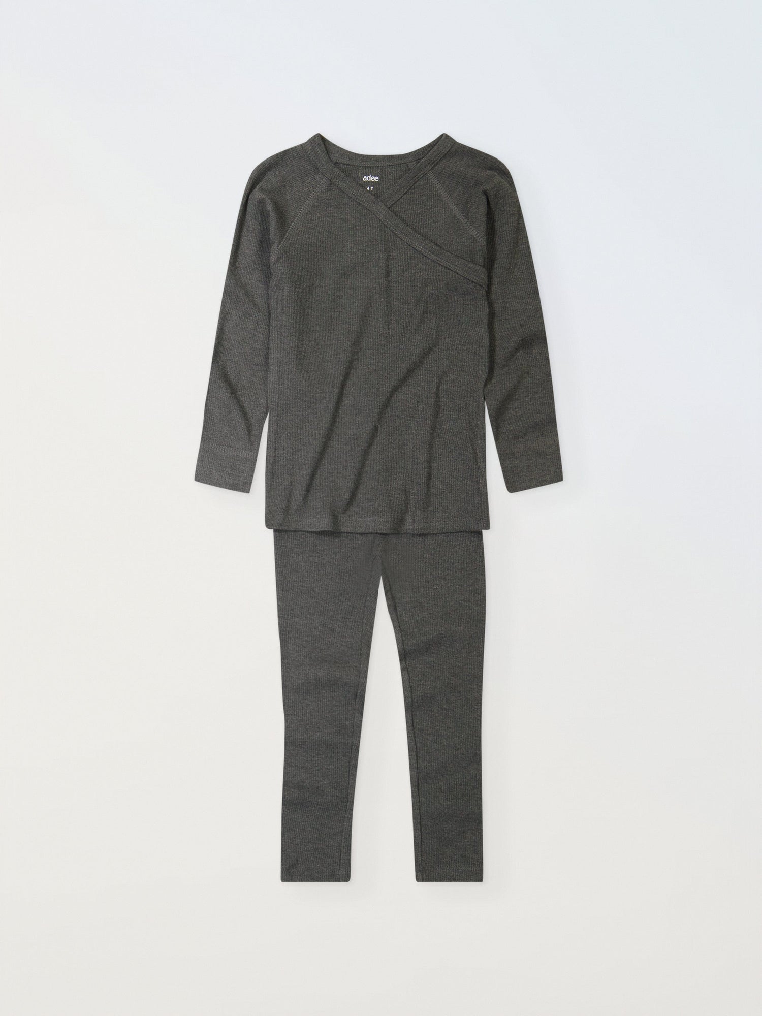 Crossover Thin Ribbed Pajama - Grey