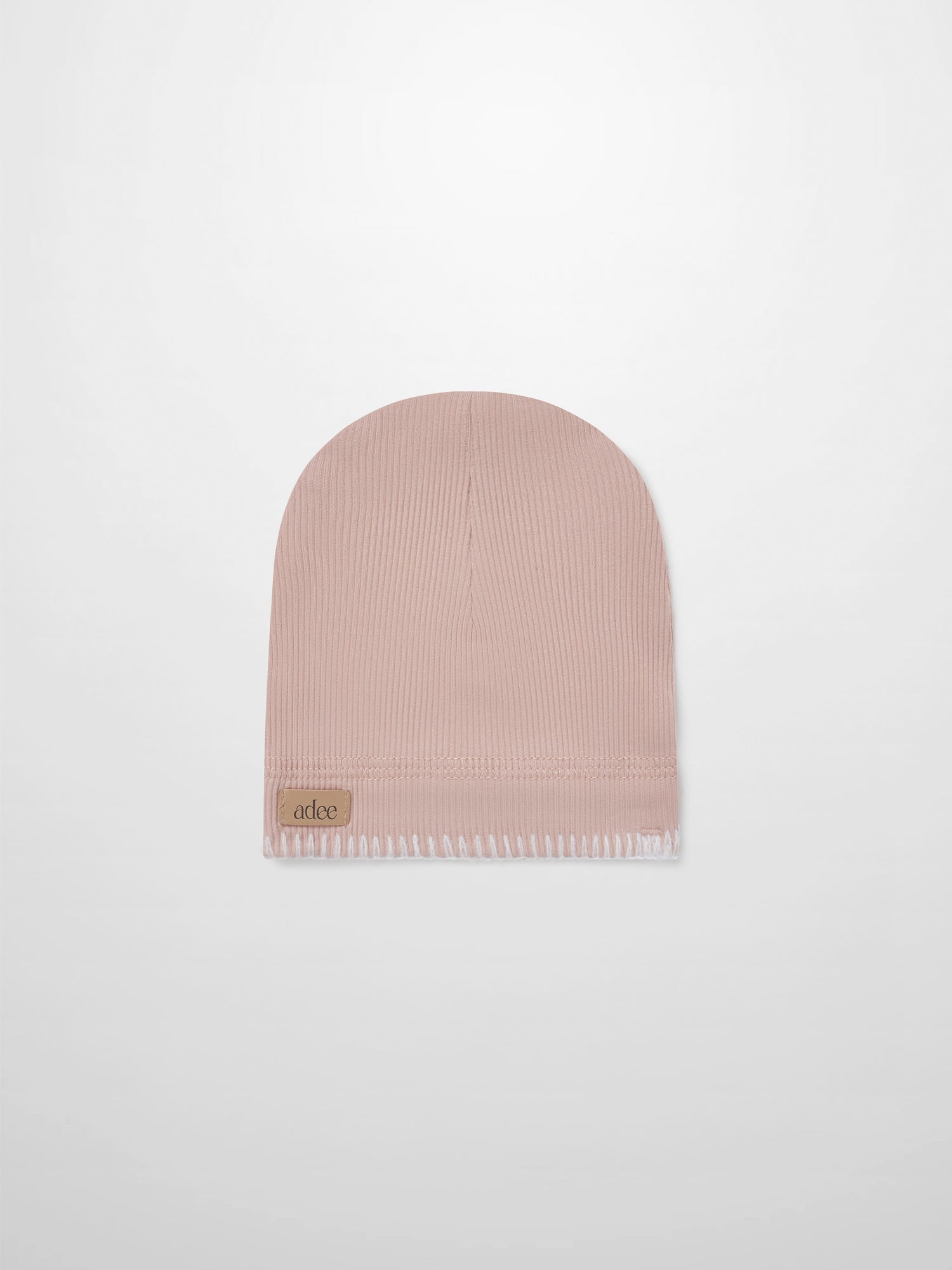 Legacy Stitch Hat by Adee, light pink ribbed knit girls beanie.