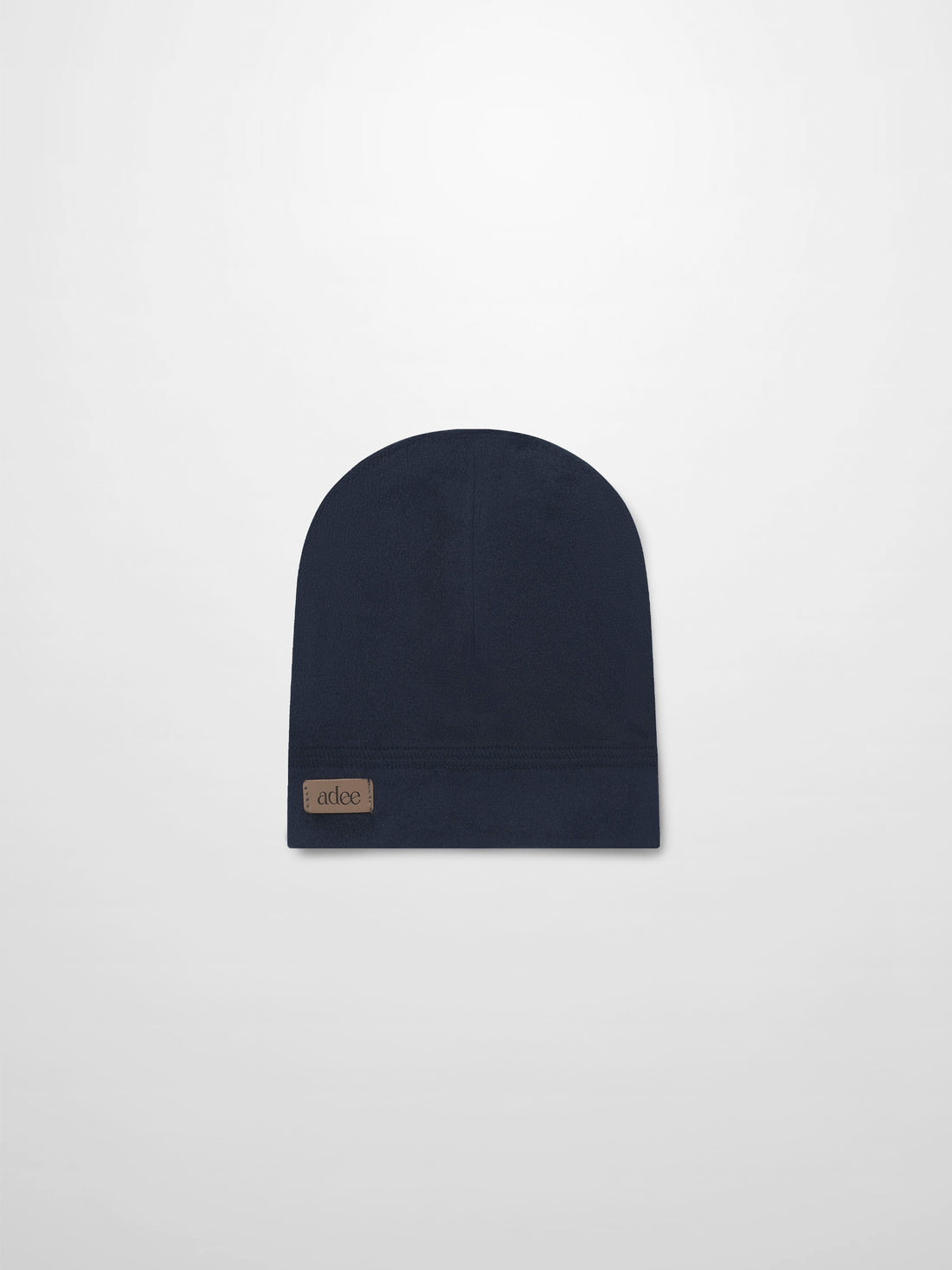 Embroidered Bear Hat by Adee, navy blue boys hat with tan patch label adee