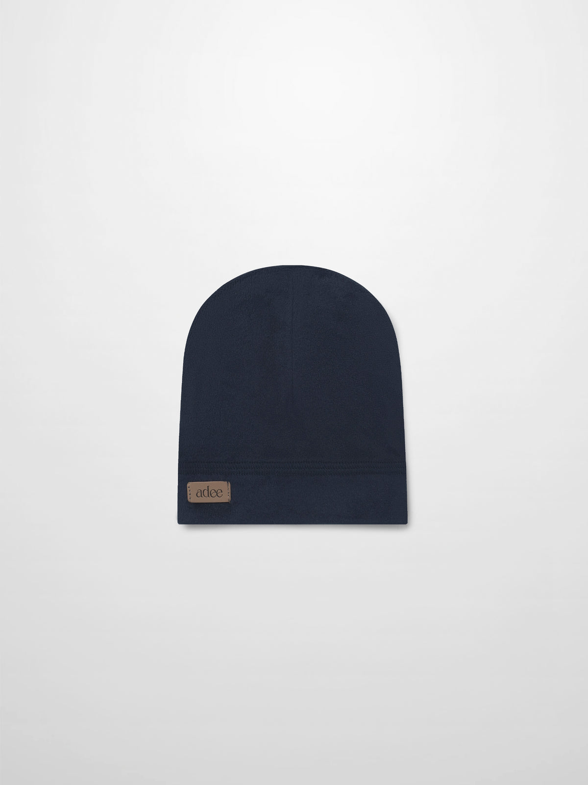 Embroidered Bear Hat by Adee, navy blue boys hat with tan patch label adee
