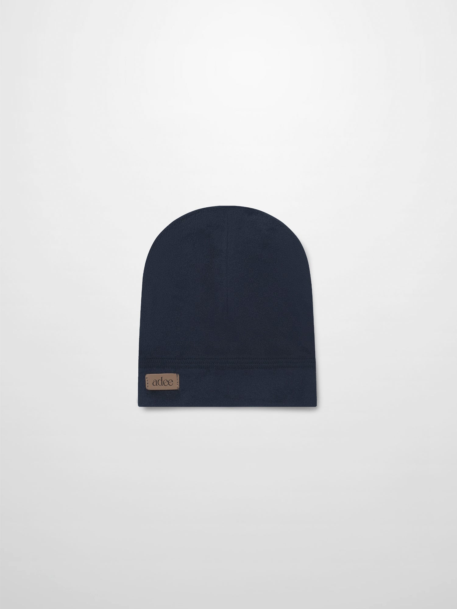Embroidered Bear Hat by Adee, navy blue boys hat with tan patch label adee