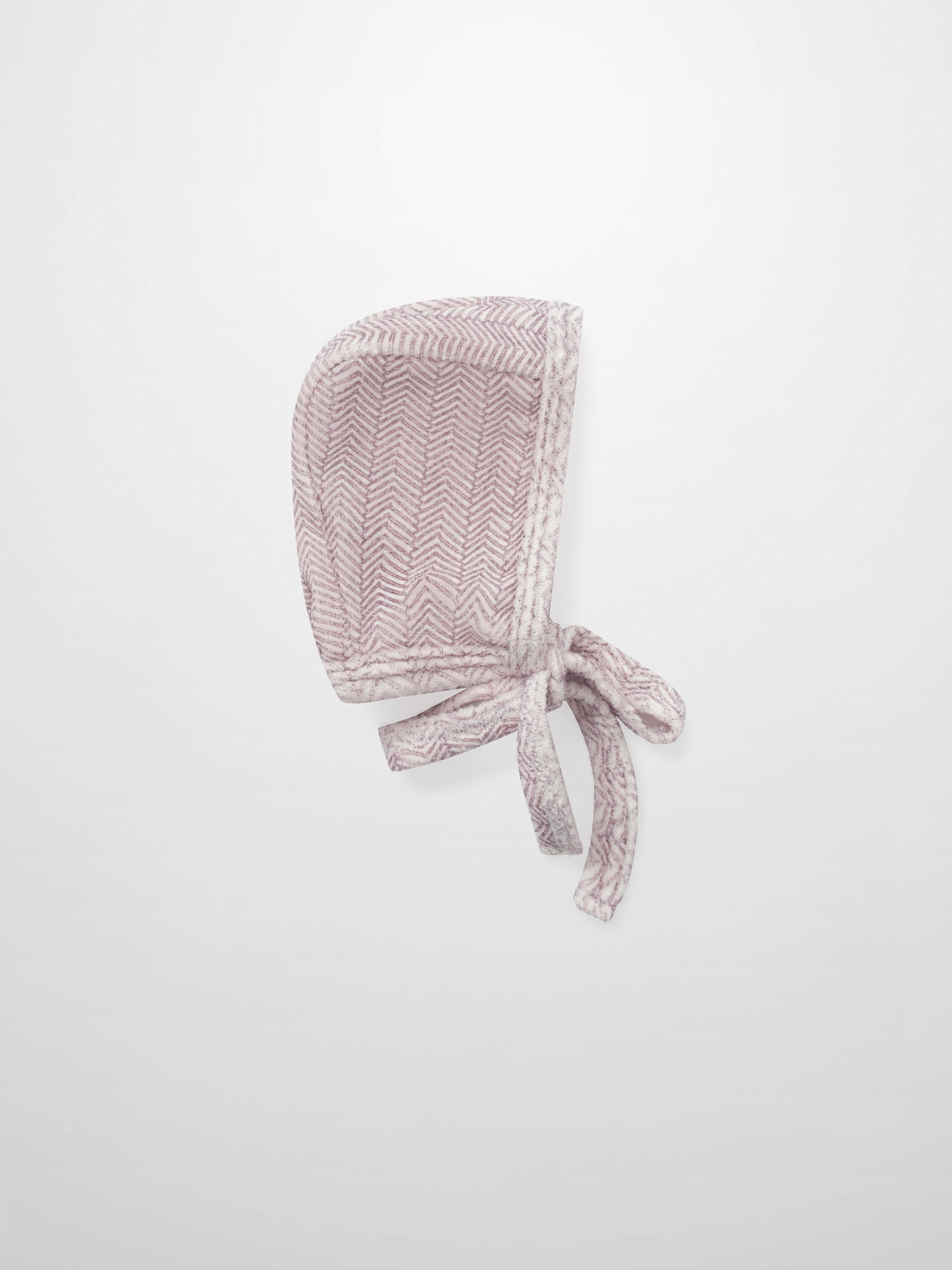 Heritage Herringbone Bonnet for Girls, red herringbone fabric with ties