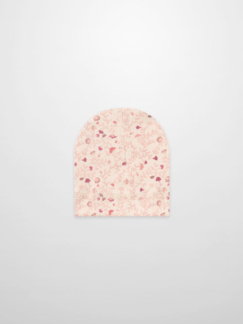 Garden Sprinkles Hat for girls by Adee, pink floral knit beanie