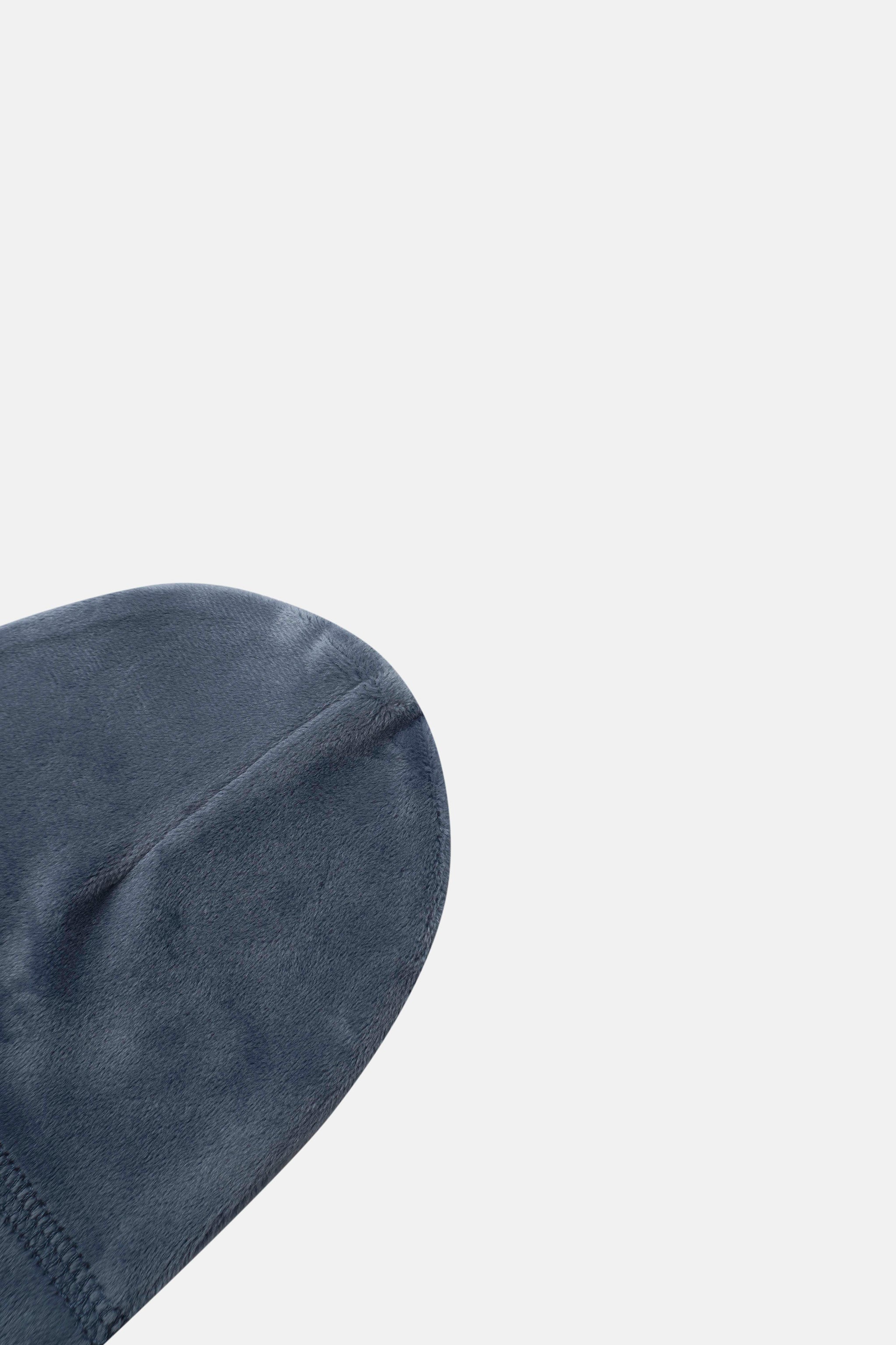 Velour Hat for boys in slate blue, Adee brand, soft plush fabric.