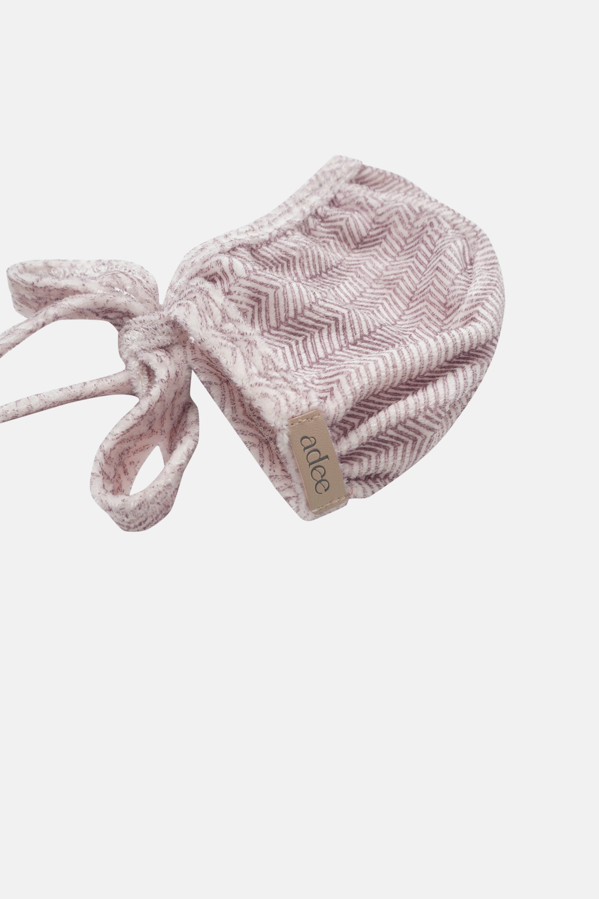 Heritage Herringbone Bonnet for girls by Adee in red with drawstrings