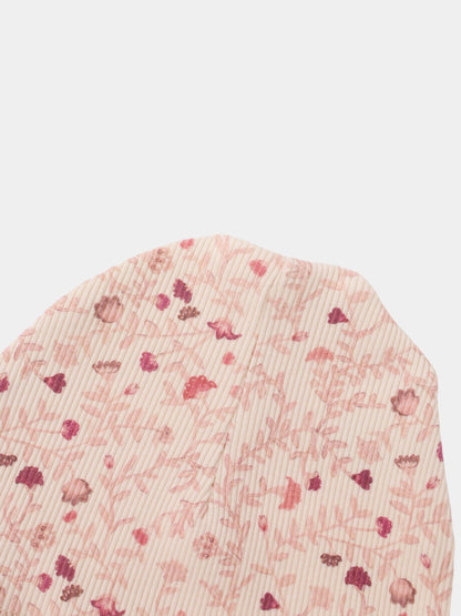 Garden Sprinkles Hat by Adee, pink floral ribbed fabric girls hat