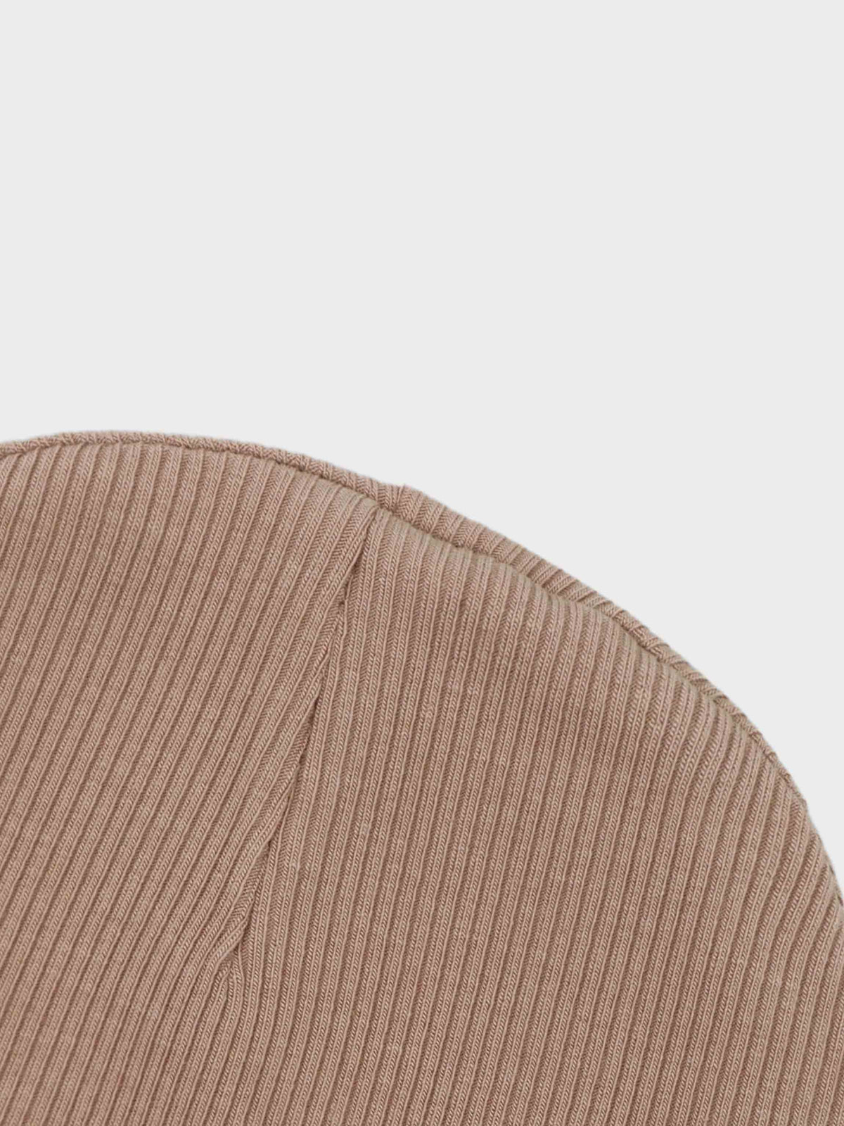 Thin ribbed beige baby hat