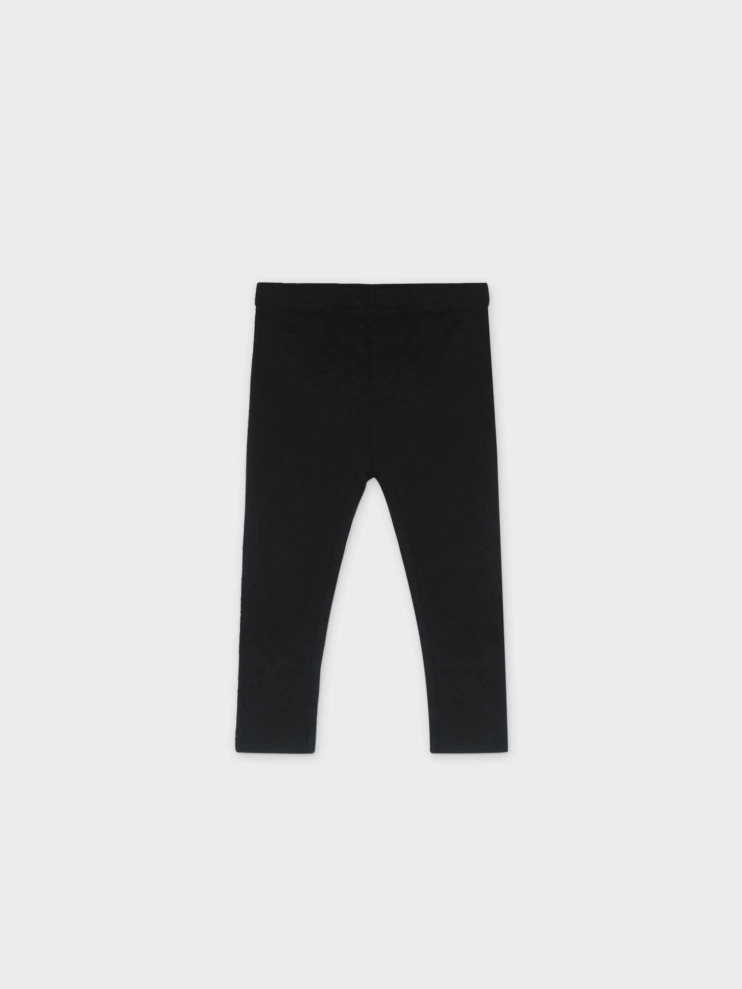 Non Ribbed Leggings- Black